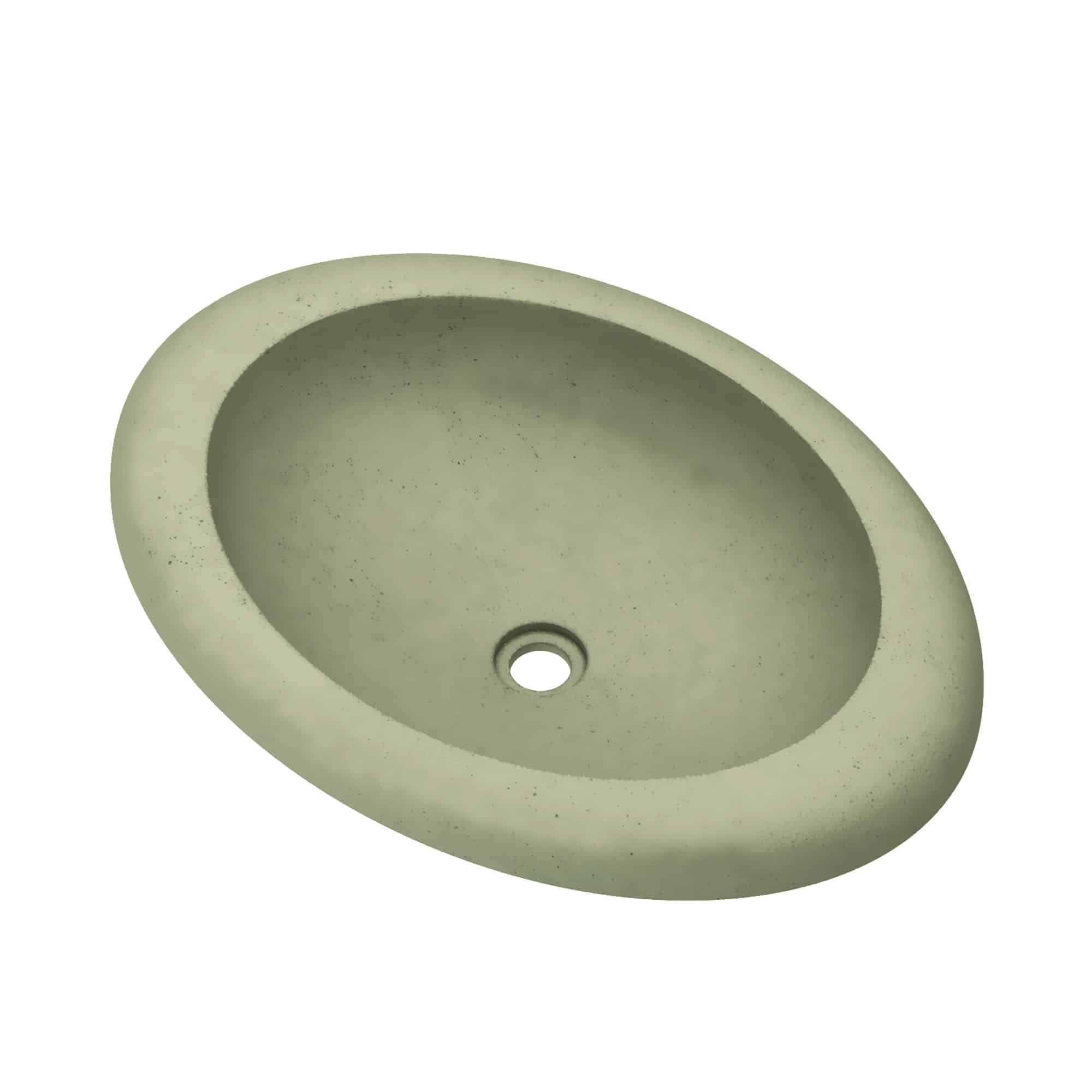 Native Trails Cuyama 21" x 15" Oval Drop In NativeStone Concrete ADA Bathroom Sink, Sage, NSL2115-G