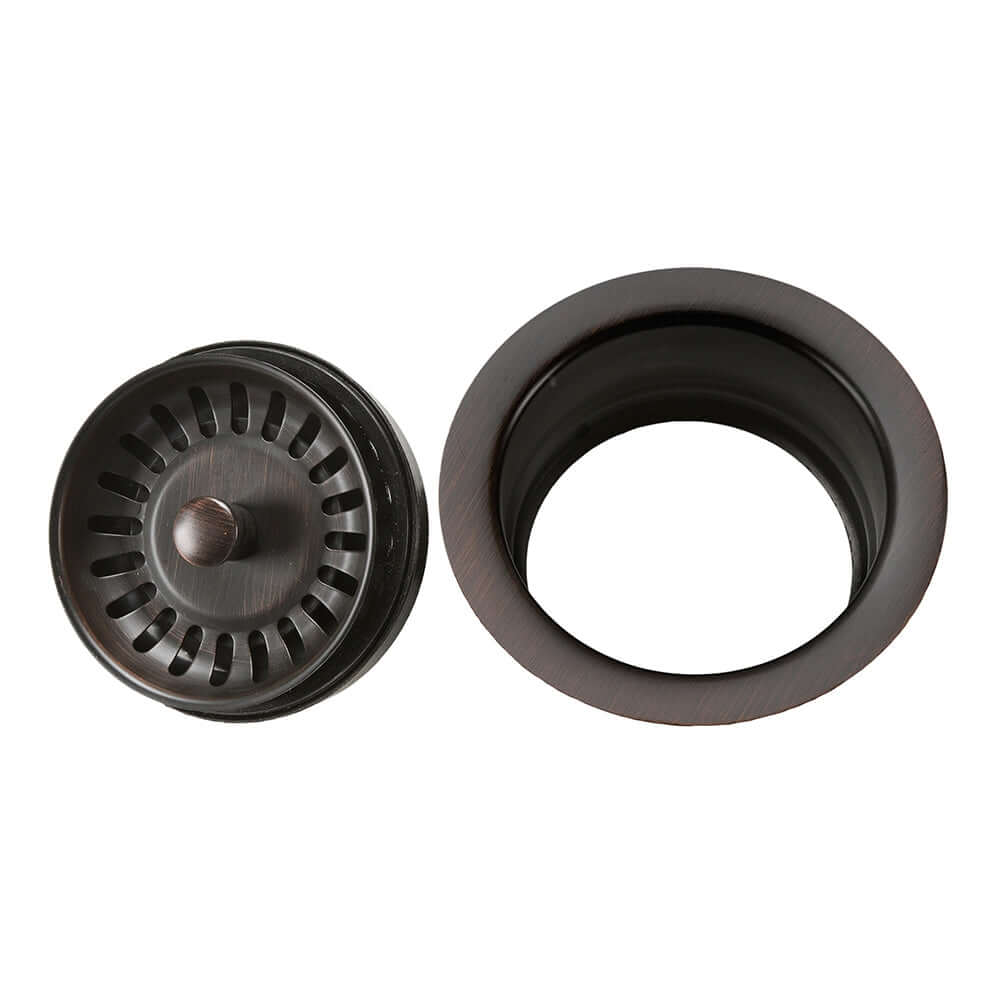 Alternate Image for Premier Copper Products 33" Hammered Copper Kitchen Apron Single Basin Farmhouse Sink w/ Rings with Matching Drain and Accessories, Oil Rubbed Bronze, KSP3_KASDB33229R