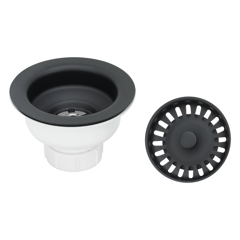 Alternate Image for Premier Copper Products 3.5" Kitchen, Prep, Bar Basket Strainer Drain - Matte Black, Brass/PVC, D-132BLK
