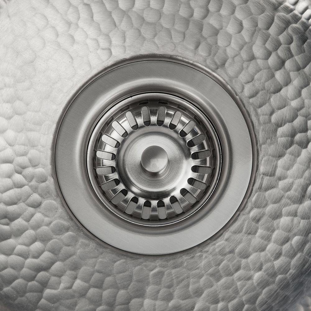 Alternate Image for Premier Copper Products 17" Rectangle Copper Prep Bar Sink in Nickel w/ 3.5" Drain Opening, Matching Drain and Accessories, BSP5_BRECEN3-D