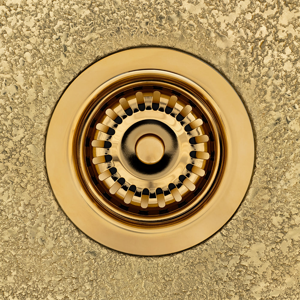 Alternate Image for Premier Copper Products 3.5" Kitchen, Prep, Bar Basket Strainer Drain - Polished Brass, Brass/PVC, D-132PB
