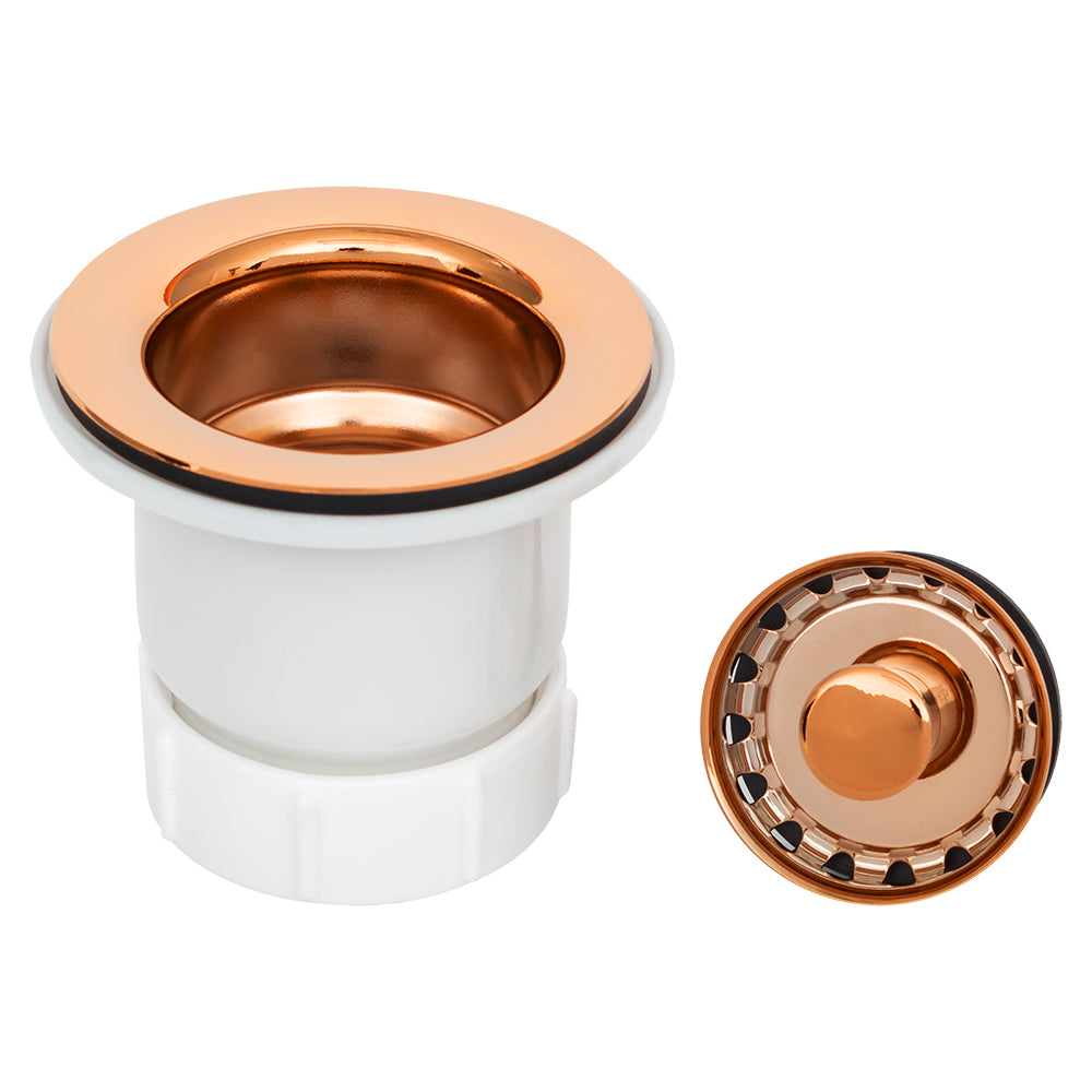 Alternate Image for Premier Copper Products 2" Bar Basket Strainer Drain - Polished Copper, Brass/PVC, D-133PC
