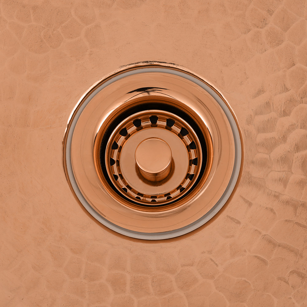 Alternate Image for Premier Copper Products 2" Bar Basket Strainer Drain - Polished Copper, Brass/PVC, D-133PC