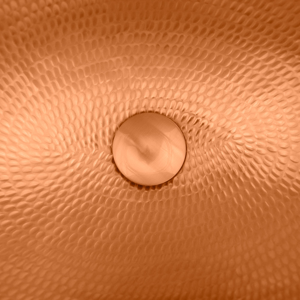 Alternate Image for Premier Copper Products 19" Oval Self Rimming Hammered Copper Bathroom Sink in Polished Copper, Matching Drain and Accessories, BSP5_LO19RPC-P