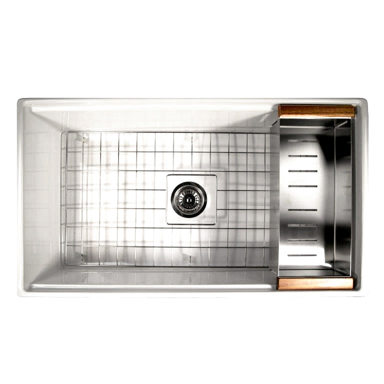 Alternate Image for Nantucket Sinks Cape/Premium Accessories Stainless Steel, 20 Gauge, DC-TFCPS Deluxe Colander for Fireclay Workstation Farmhouse Sinks