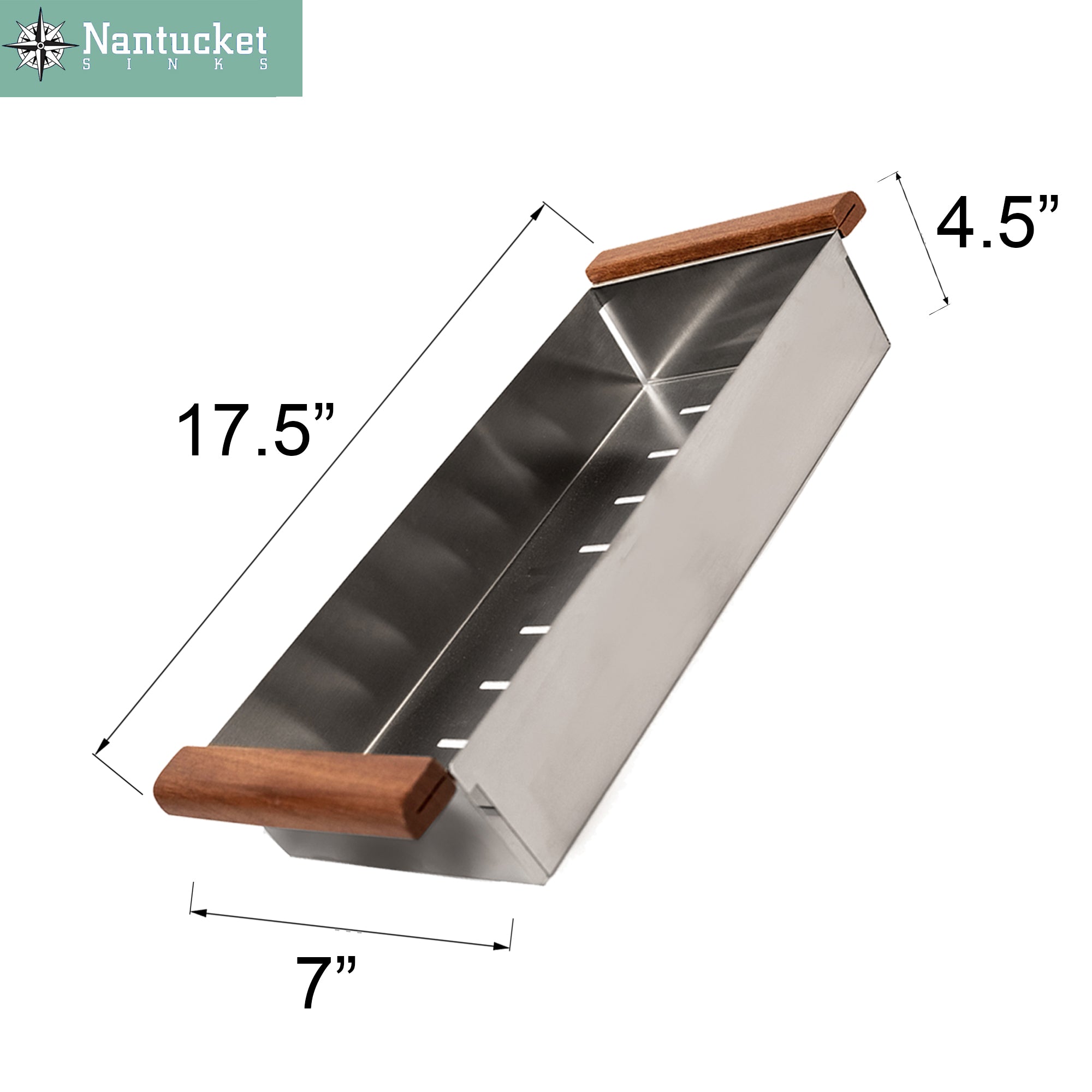Alternate Image for Nantucket Sinks Cape/Premium Accessories Stainless Steel, 20 Gauge, DC-TFCPS Deluxe Colander for Fireclay Workstation Farmhouse Sinks