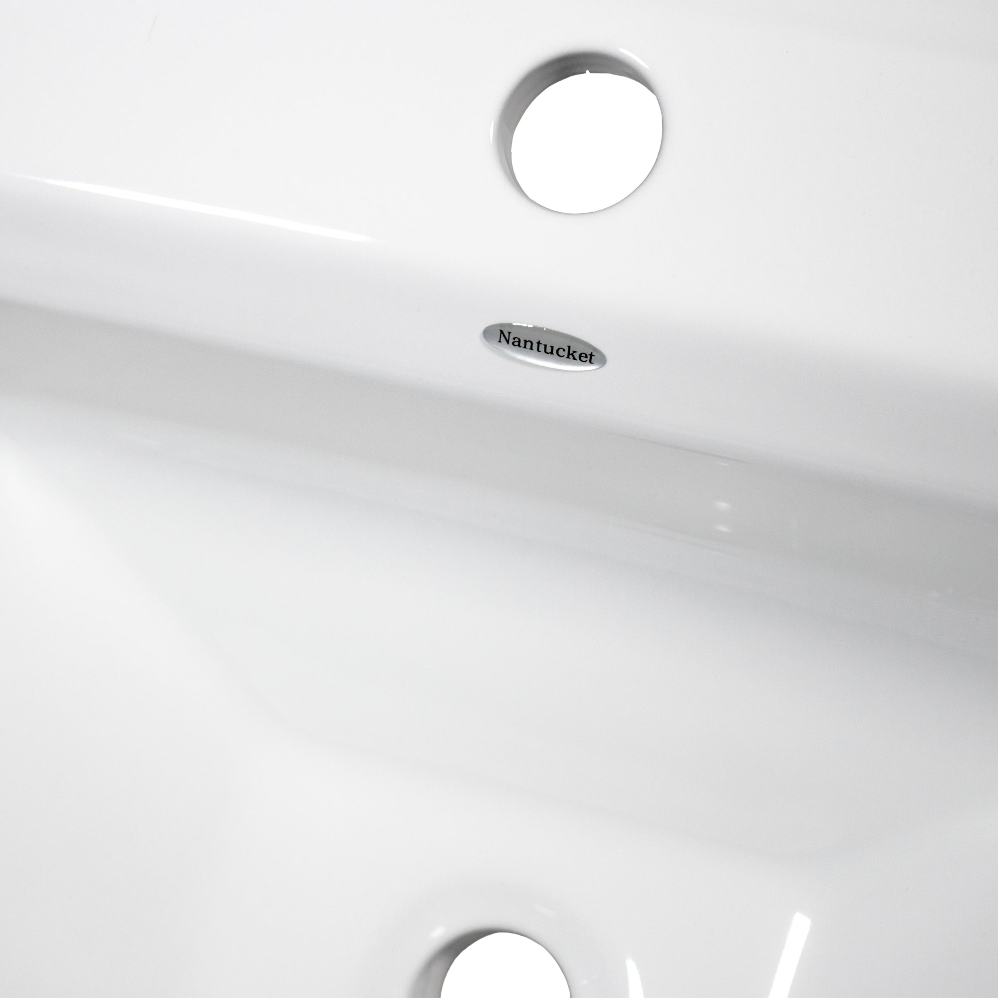 Alternate Image for Nantucket Sinks Great Point 22.625" x 19.4375" Rectangular Drop In/Topmount Ceramic - Vitreous China ADA Bathroom Sink with Accessories, White, DI-2320-R1