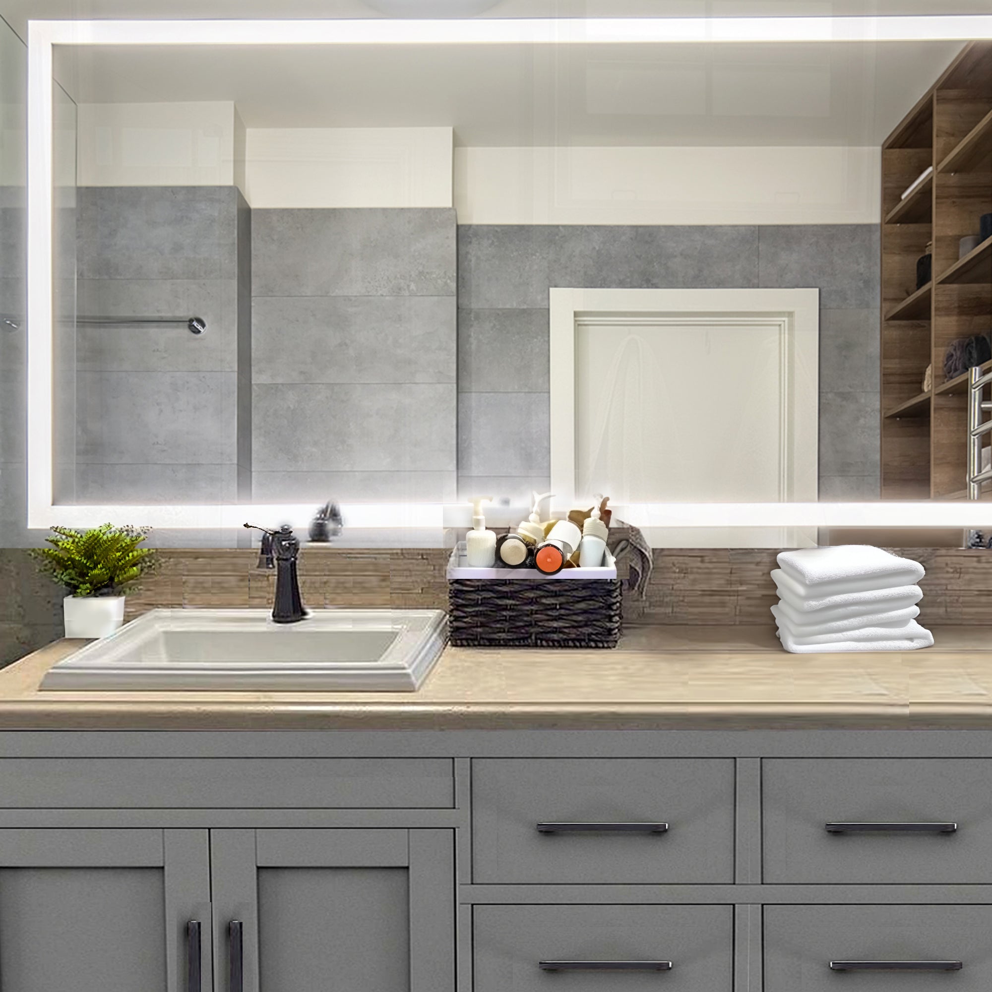 Alternate Image for Nantucket Sinks Great Point 23" x 18.25" Rectangular Drop In/Topmount Ceramic - Vitreous China ADA Bathroom Sink, White, DI-2418-R1