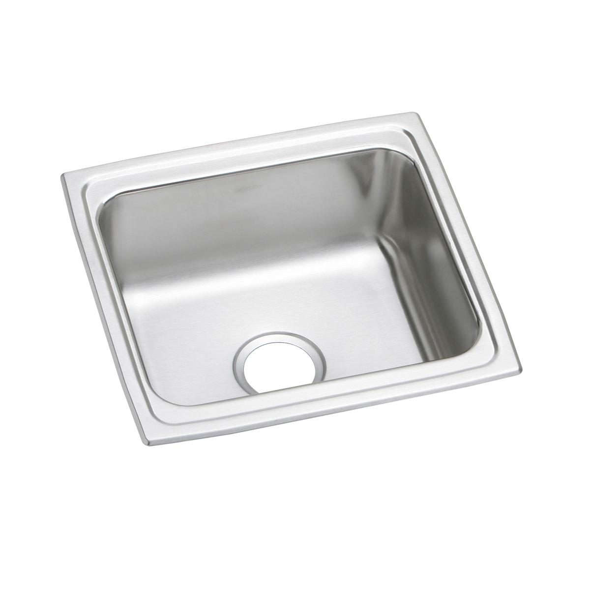 Elkay Lustertone Classic 19" Rectangular Stainless Steel Bar/Prep Sink, Lustrous Satin, No Faucet Hole, DLFR191810