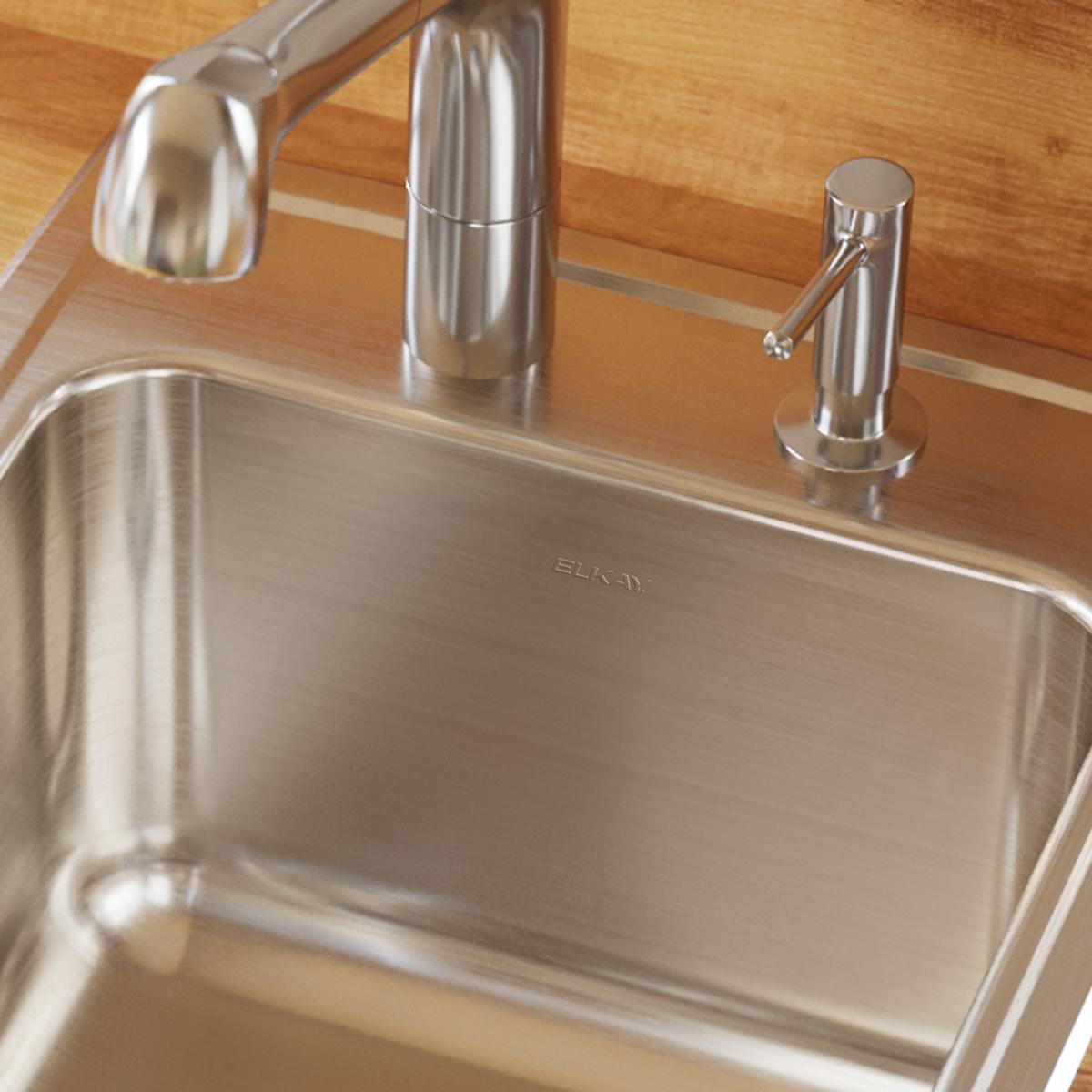 Alternate Image for Elkay Lustertone Classic 17" Drop In/Topmount Stainless Steel Kitchen Sink, Lustrous Satin, 1 Faucet Hole, DLR1720101