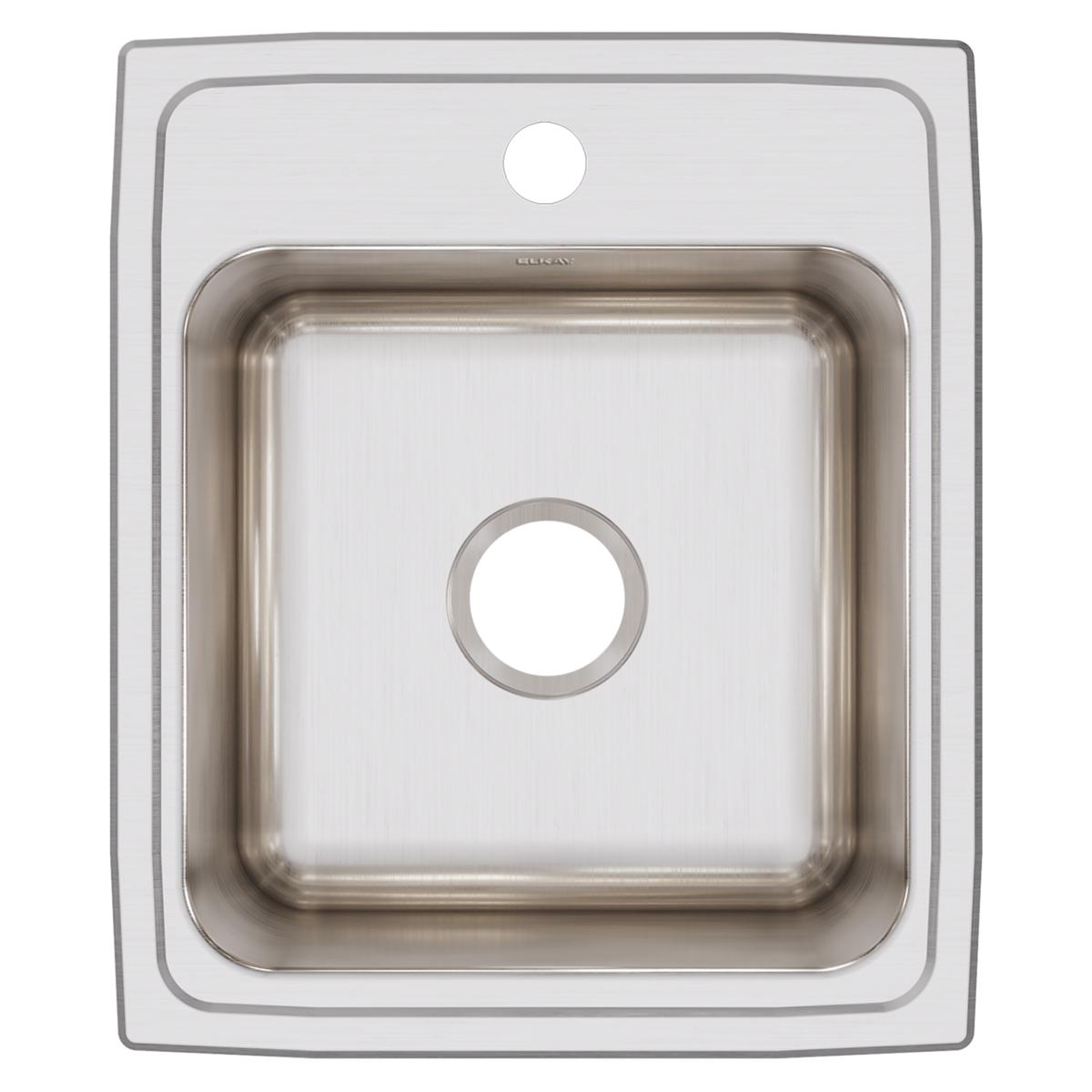 Alternate Image for Elkay Lustertone Classic 17" Drop In/Topmount Stainless Steel Kitchen Sink, Lustrous Satin, 1 Faucet Hole, DLR1720101