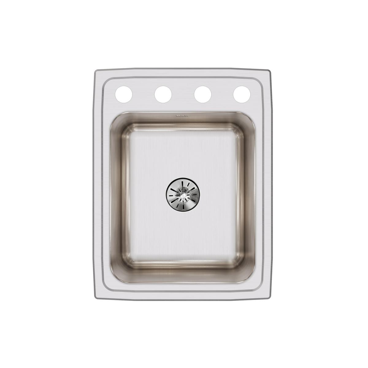 Alternate Image for Elkay Lustertone Classic 17" Drop In/Topmount Stainless Steel Kitchen Sink, Lustrous Satin, OS4 Faucet Holes, DLR172210PDOS4