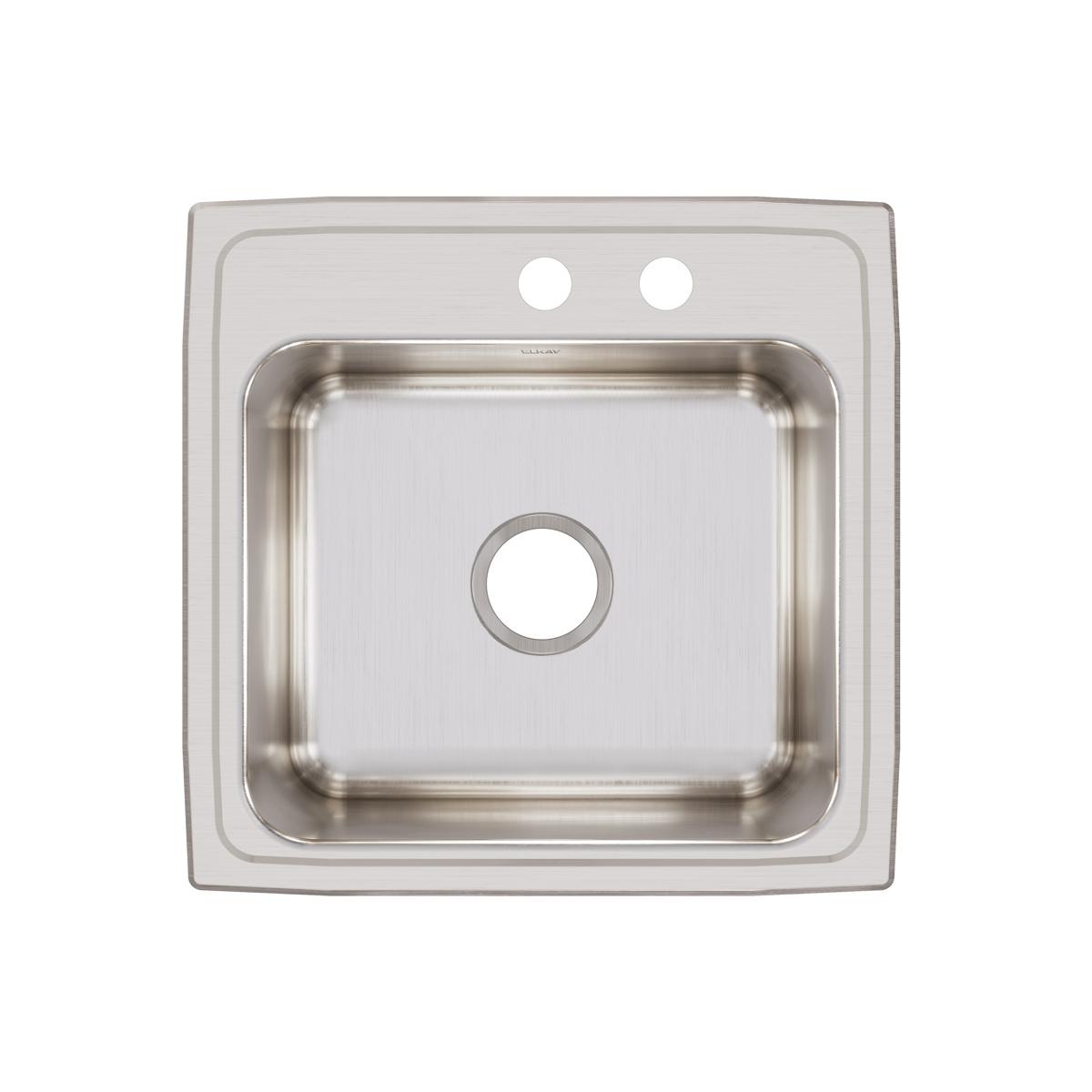 Alternate Image for Elkay Lustertone Classic 20" Drop In/Topmount Stainless Steel Laundry/Utility Sink, Lustrous Satin, MR2 Faucet Holes, DLR191910MR2