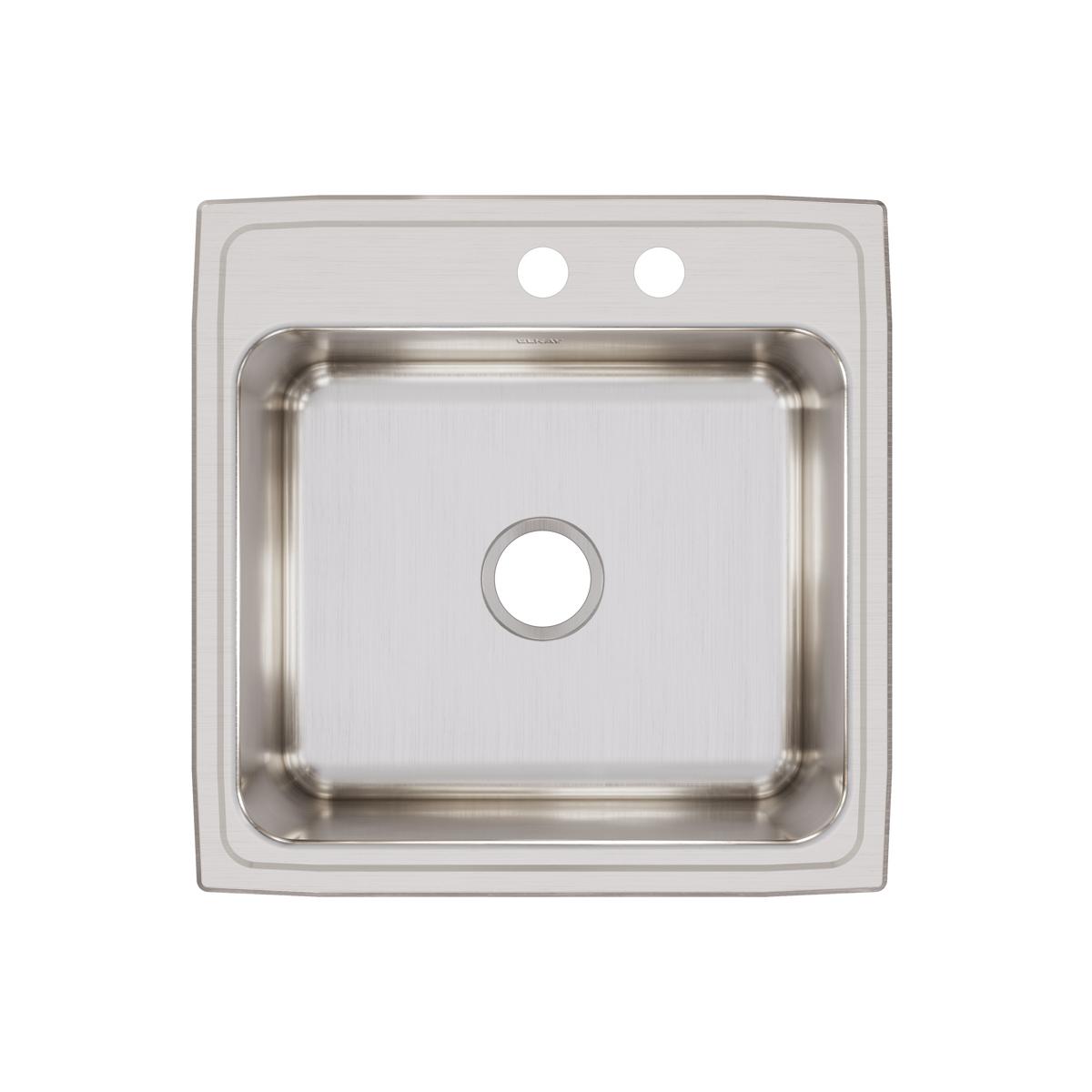 Alternate Image for Elkay Lustertone Classic 22" Drop In/Topmount Stainless Steel Kitchen Sink, Lustrous Satin, MR2 Faucet Holes, DLR222210MR2