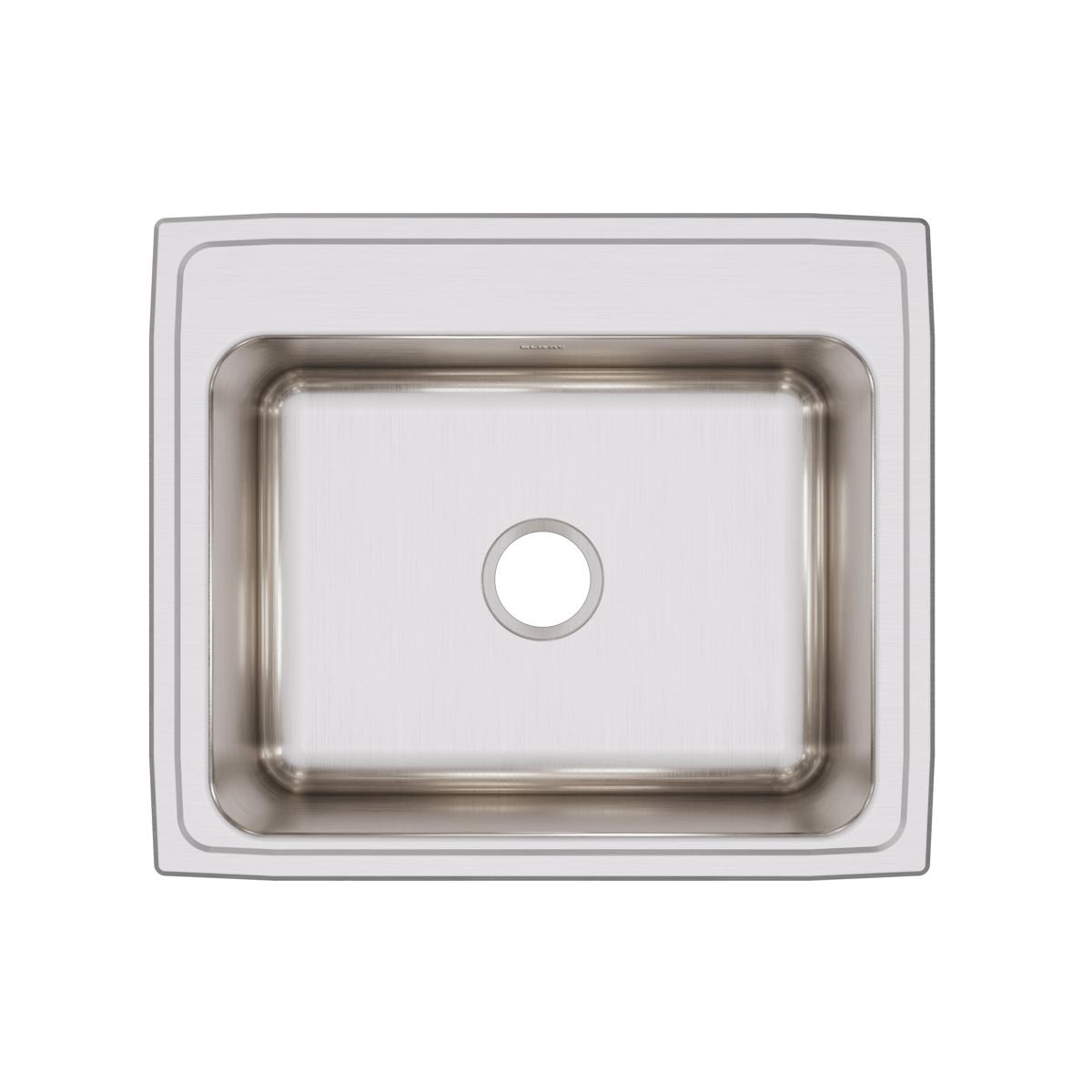 Alternate Image for Elkay Lustertone Classic 25" Drop In/Topmount Stainless Steel Kitchen Sink, Lustrous Satin, No Faucet Hole, DLR2521100