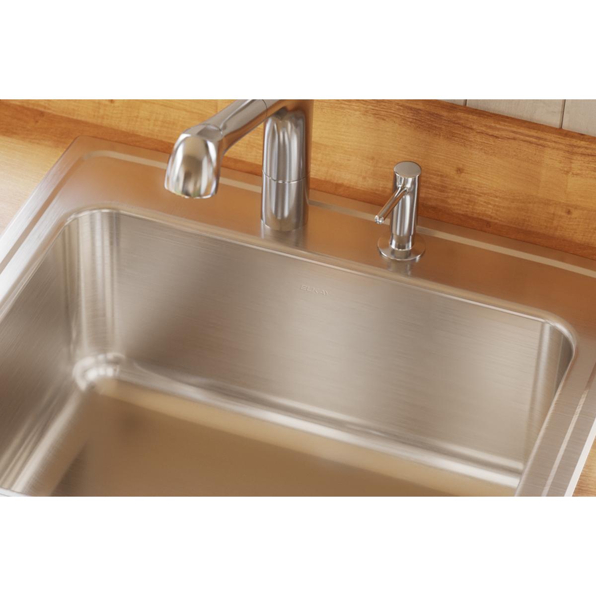 Alternate Image for Elkay Lustertone Classic 25" Drop In/Topmount Stainless Steel Kitchen Sink, Lustrous Satin, MR2 Faucet Holes, DLR252110MR2