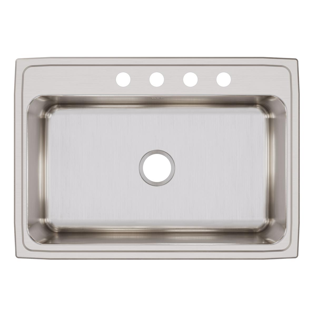 Alternate Image for Elkay Lustertone Classic 31" Drop In/Topmount Stainless Steel Kitchen Sink, 4 Faucet Holes, DLRQ3122104