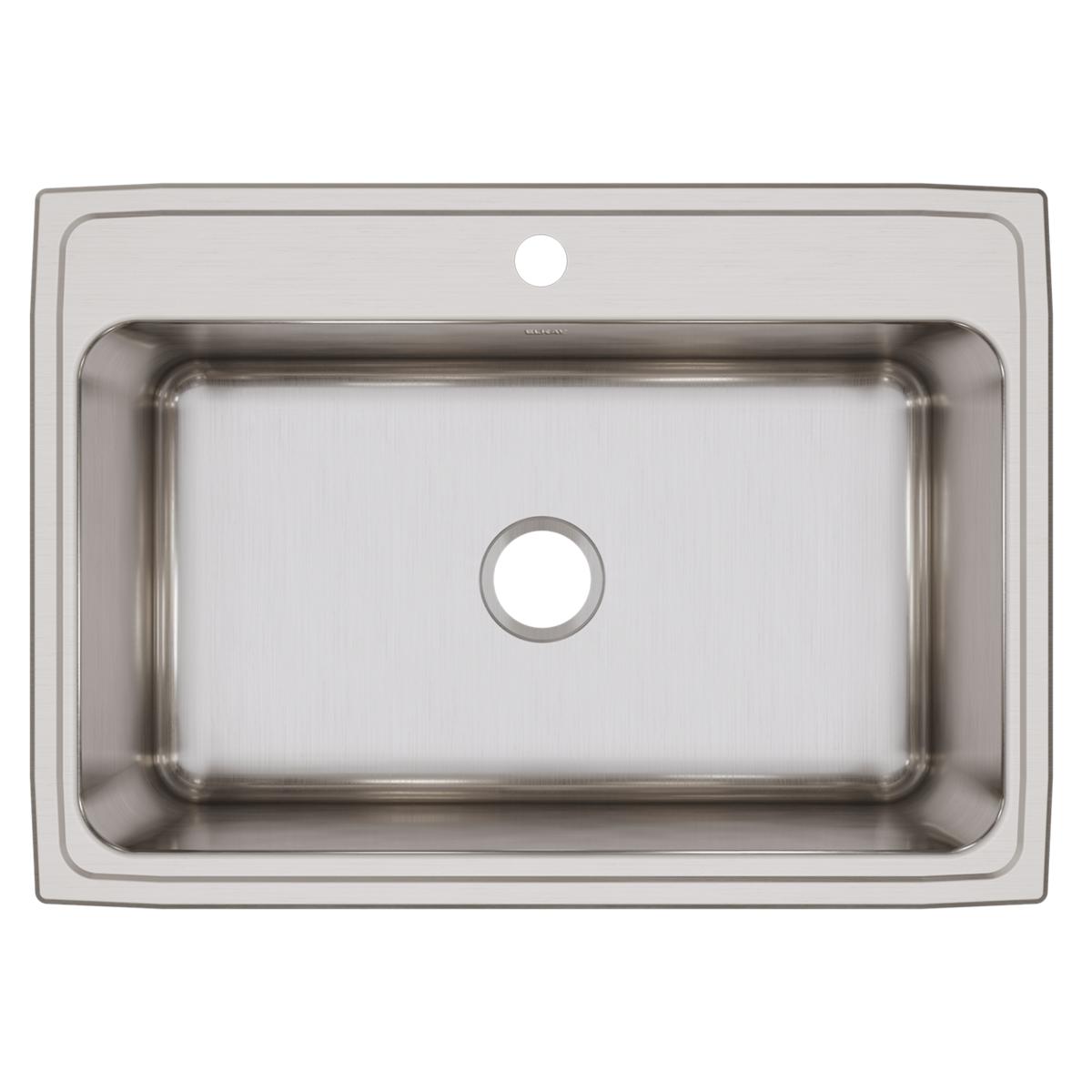 Alternate Image for Elkay Lustertone Classic 31" Drop In/Topmount Stainless Steel Kitchen Sink, Lustrous Satin, 1 Faucet Hole, DLR3122121