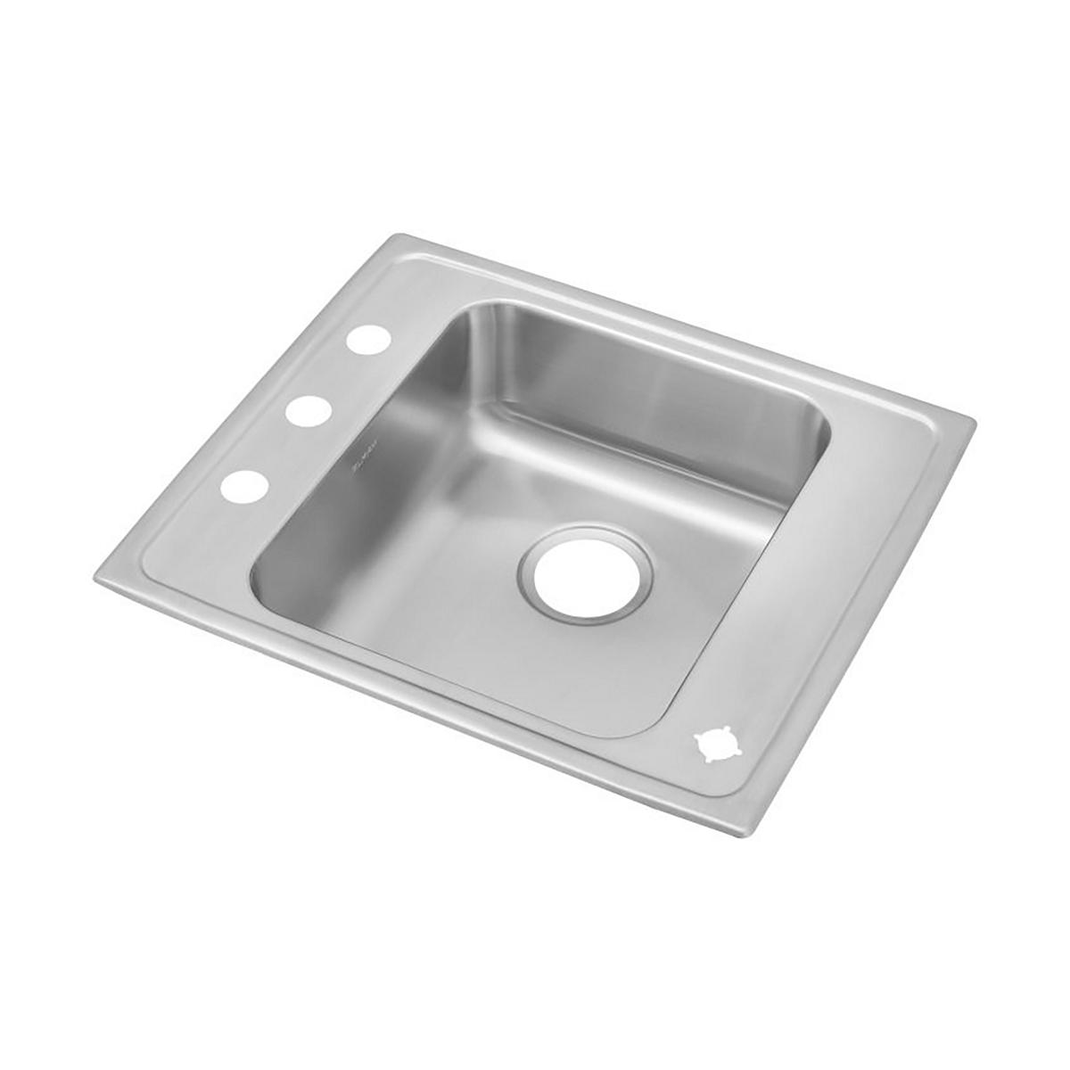 Elkay Lustertone Classic 22" Drop In/Topmount Stainless Steel ADA Classroom Sink, Lustrous Satin, 4 Faucet Holes, DRKADQ2220404