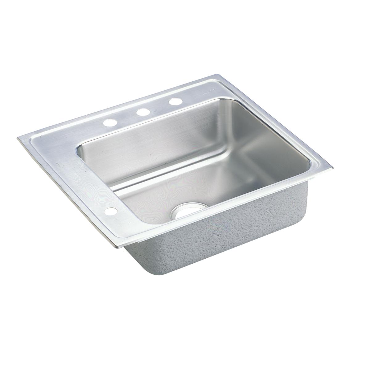 Elkay Lustertone Classic 25" Drop In/Topmount Stainless Steel ADA Classroom Sink, Lustrous Satin, 2LM Faucet Holes, DRKADQ2522552LM