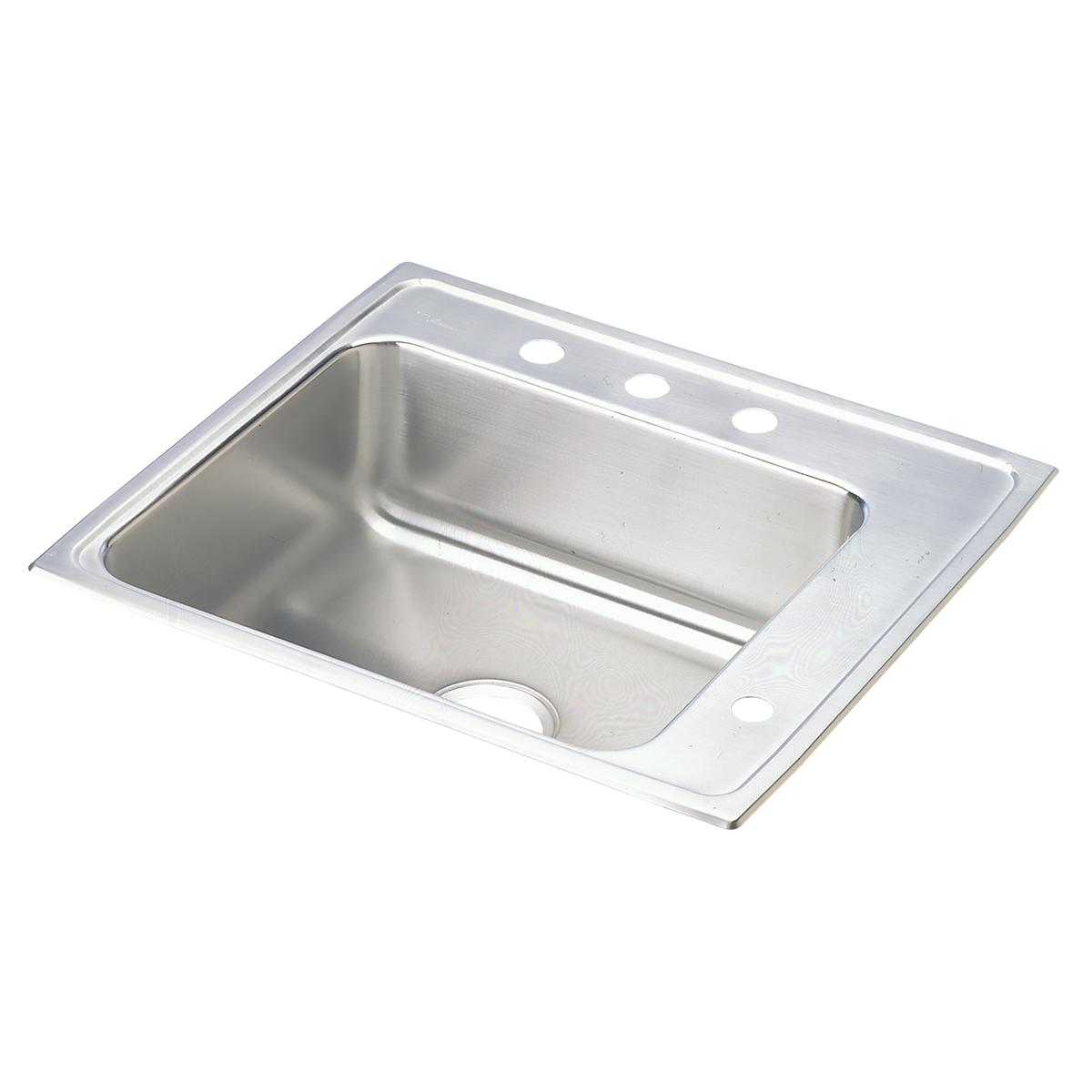 Elkay Lustertone Classic 25" Drop In/Topmount Stainless Steel ADA Classroom Sink, Lustrous Satin, 3 Faucet Holes, DRKAD252250R3