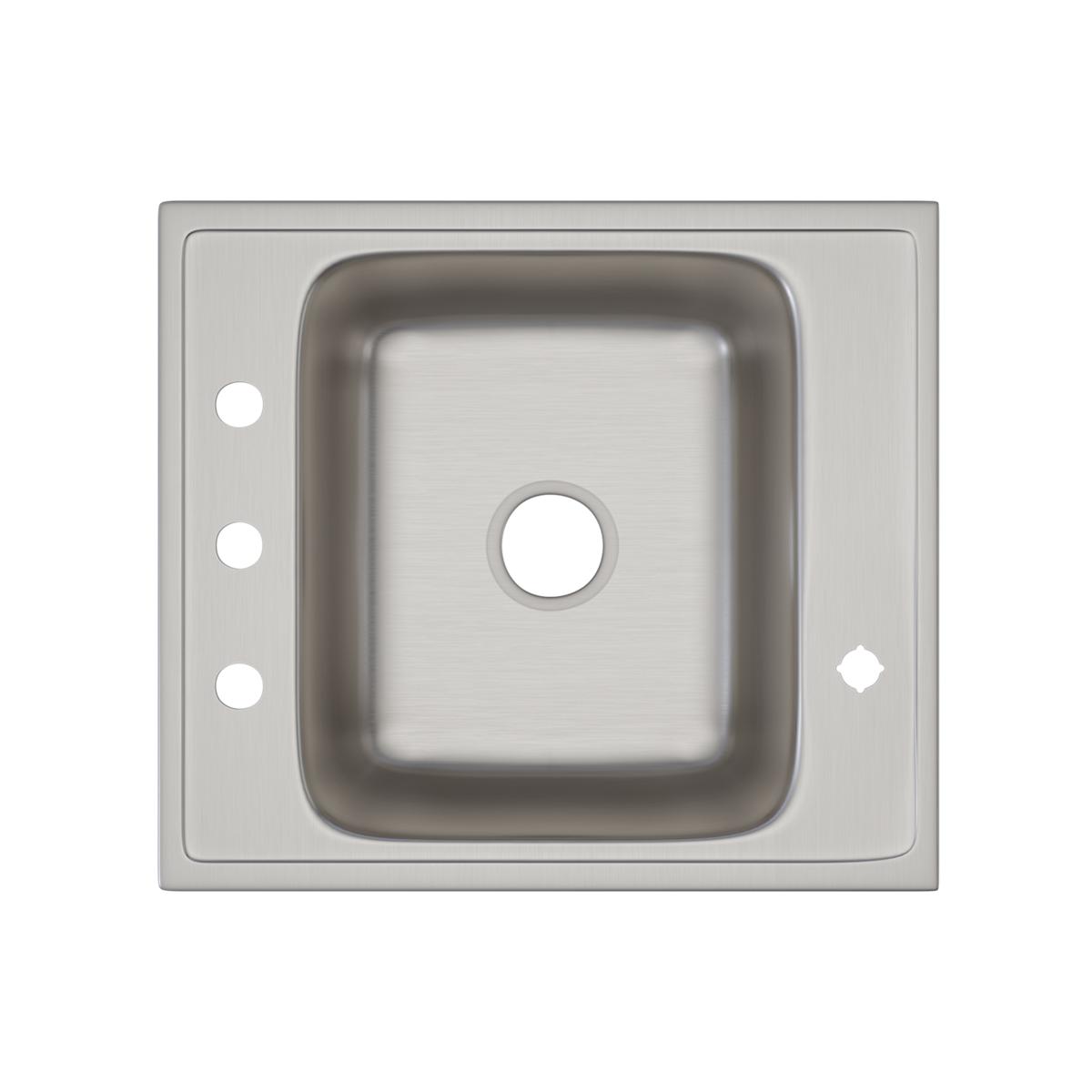 Alternate Image for Elkay Lustertone Classic 22" Drop In/Topmount Stainless Steel Classroom Sink, Lustrous Satin, 4 Faucet Holes, DRKR22204