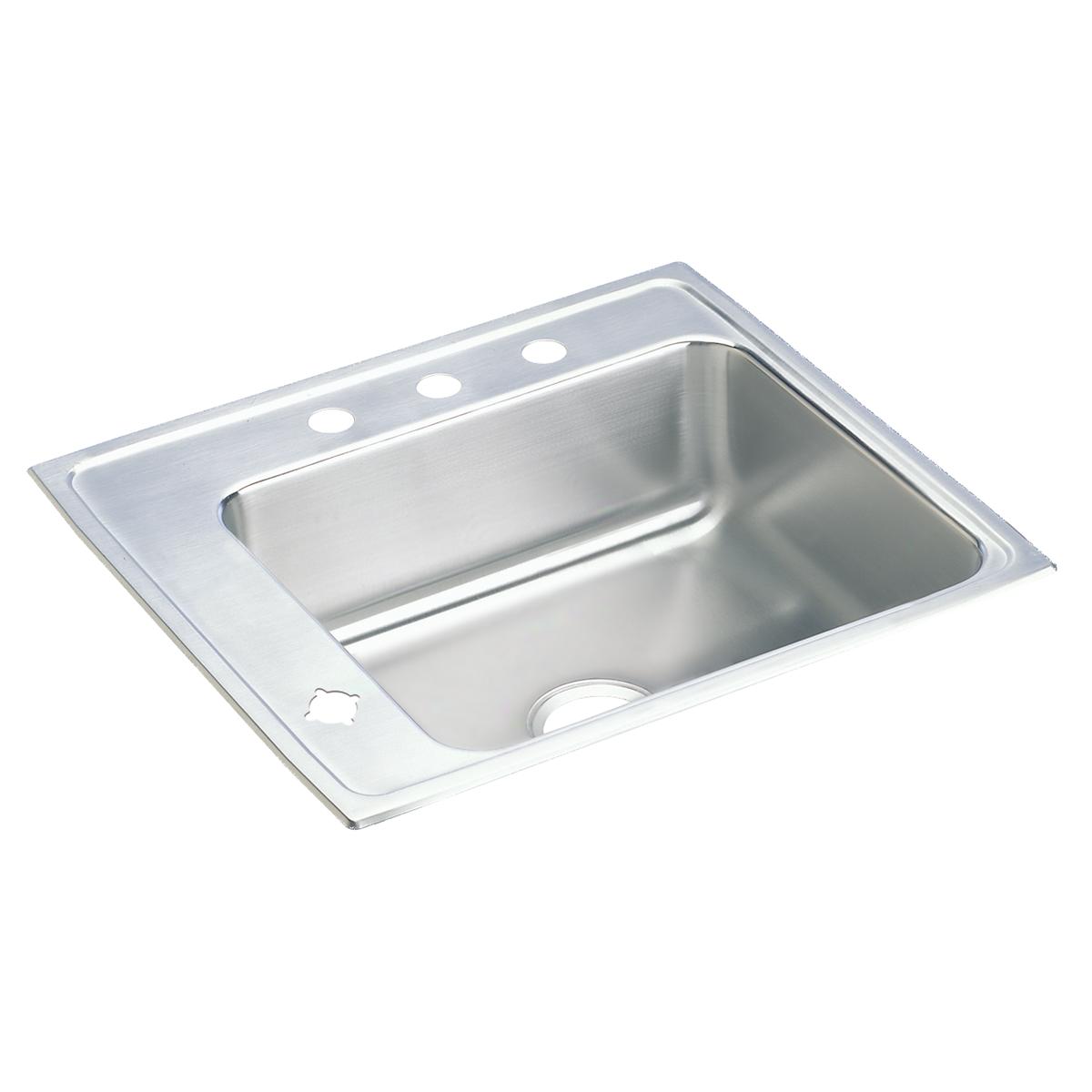 Elkay Lustertone Classic 25" Drop In/Topmount Stainless Steel Classroom Sink, Lustrous Satin, 4 Faucet Holes, DRKR2522L4