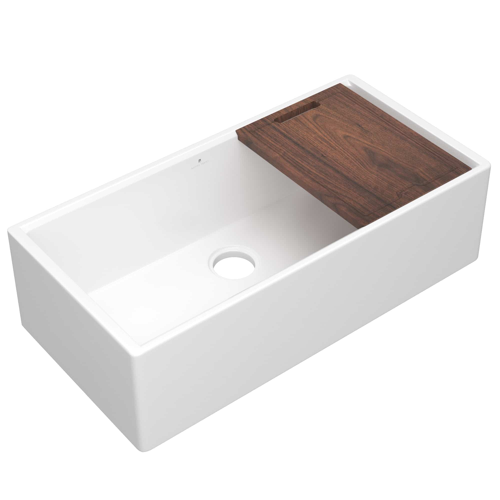 Native Trails Dreamer Concierge 36" Fireclay Workstation Farmhouse Kitchen Sink, White, FRKG3618-W Product Image