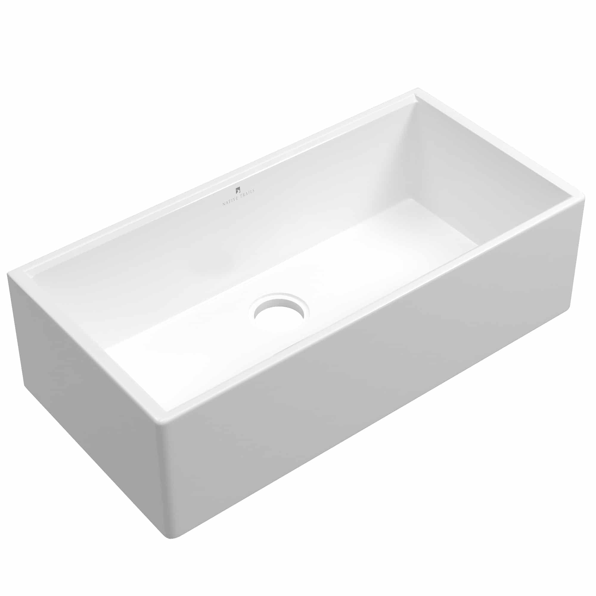 Native Trails Dreamer Concierge 36" Fireclay Workstation Farmhouse Kitchen Sink, White, FRKG3618-W Product Image