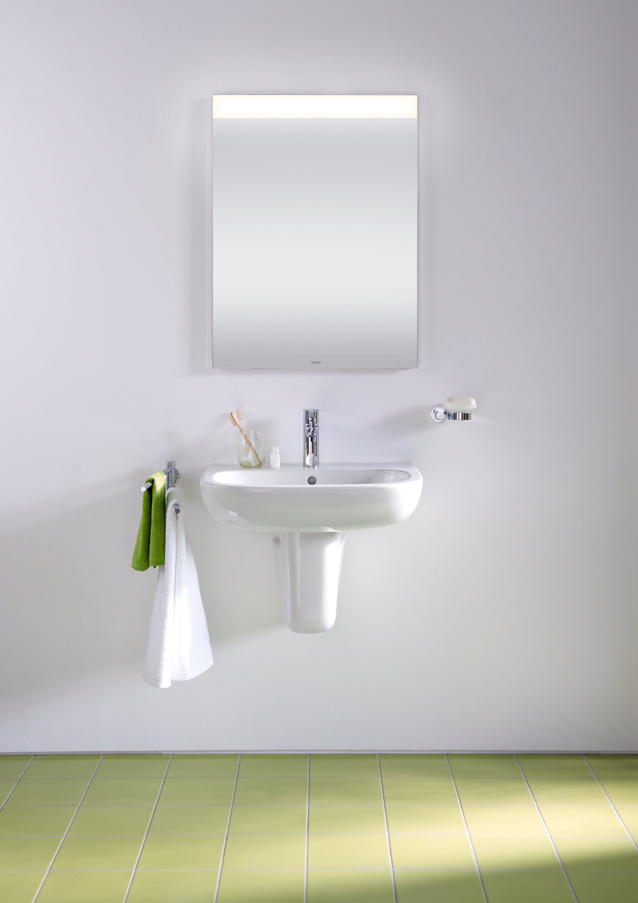 D-Code 23 5/8" Rectangular Wall Mounted Sink in White with Single Faucet Hole and with Overflow