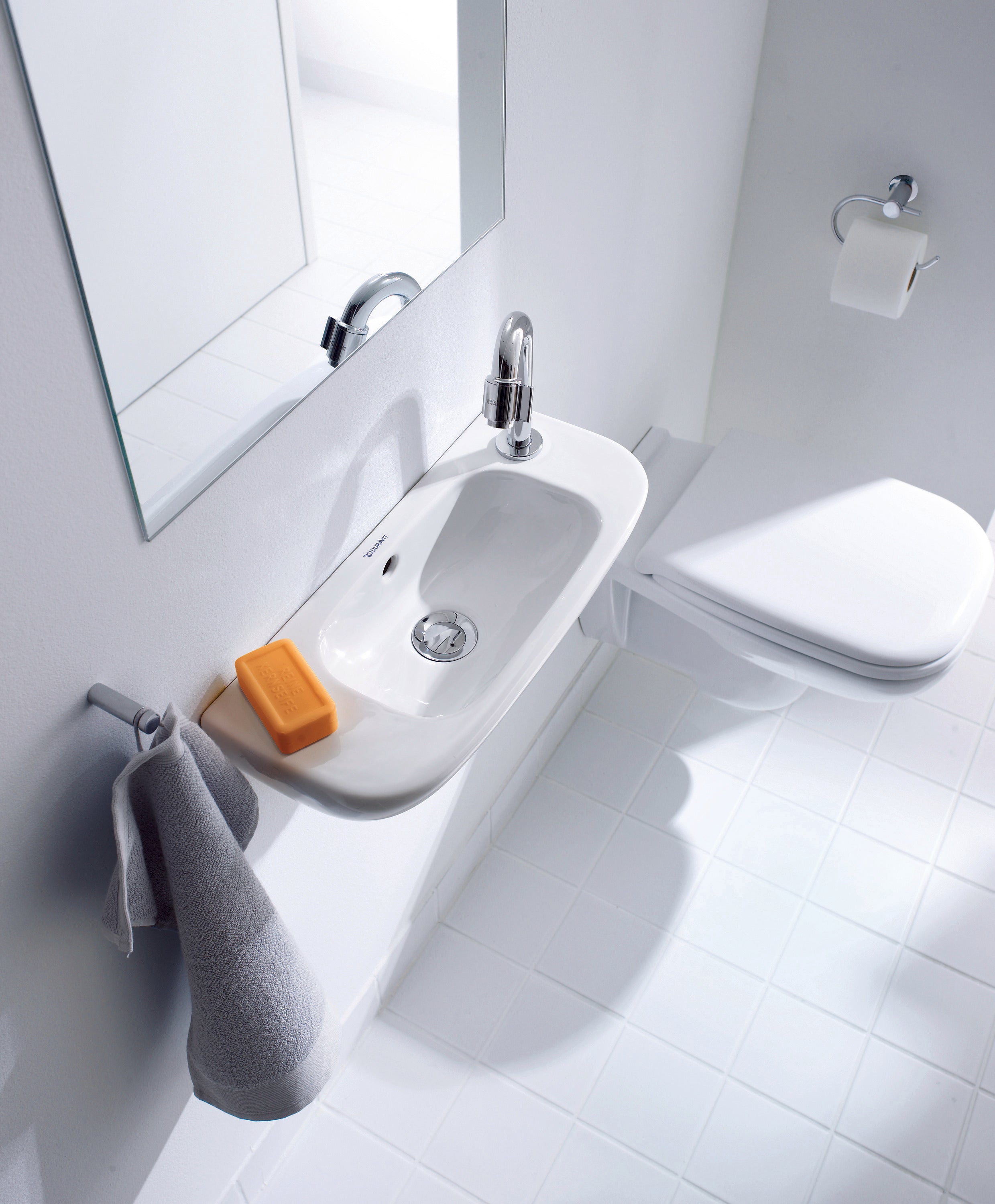 D-Code 19 5/8" Rectangular Wall Mounted Sink in White with Single Faucet Hole and with Overflow