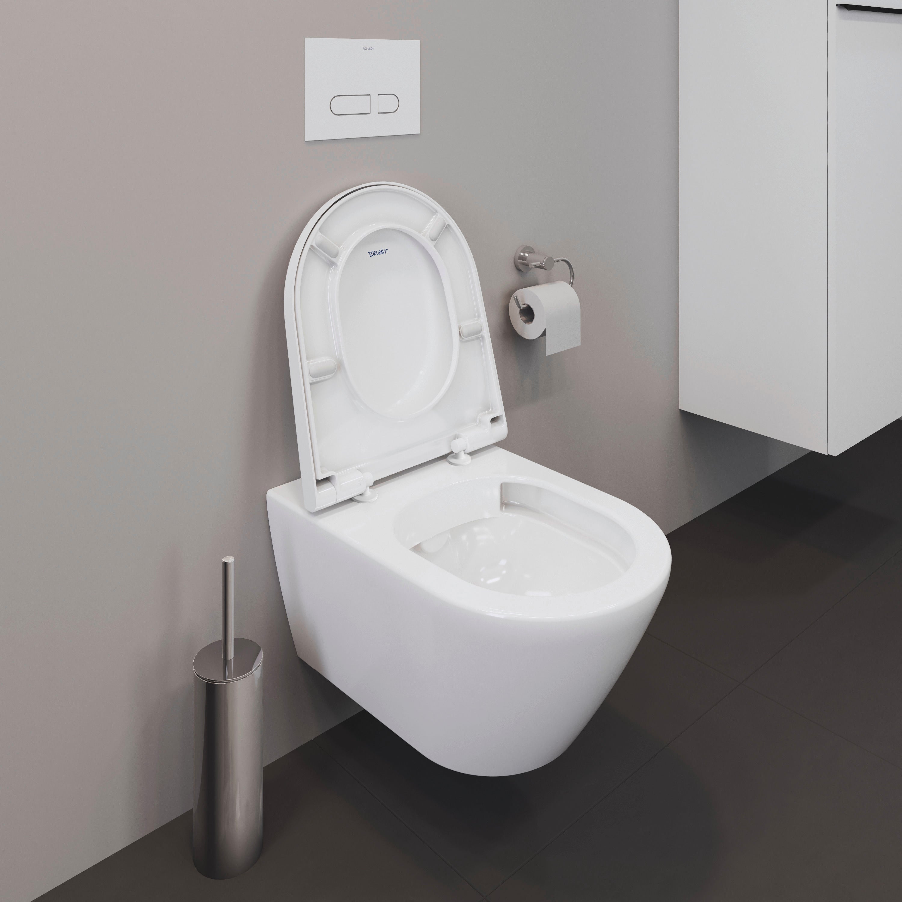 D-Neo 1.28/0.8 GPF Dual Flush Rimless ADA Compliant Round Wall Mounted Toilet in White