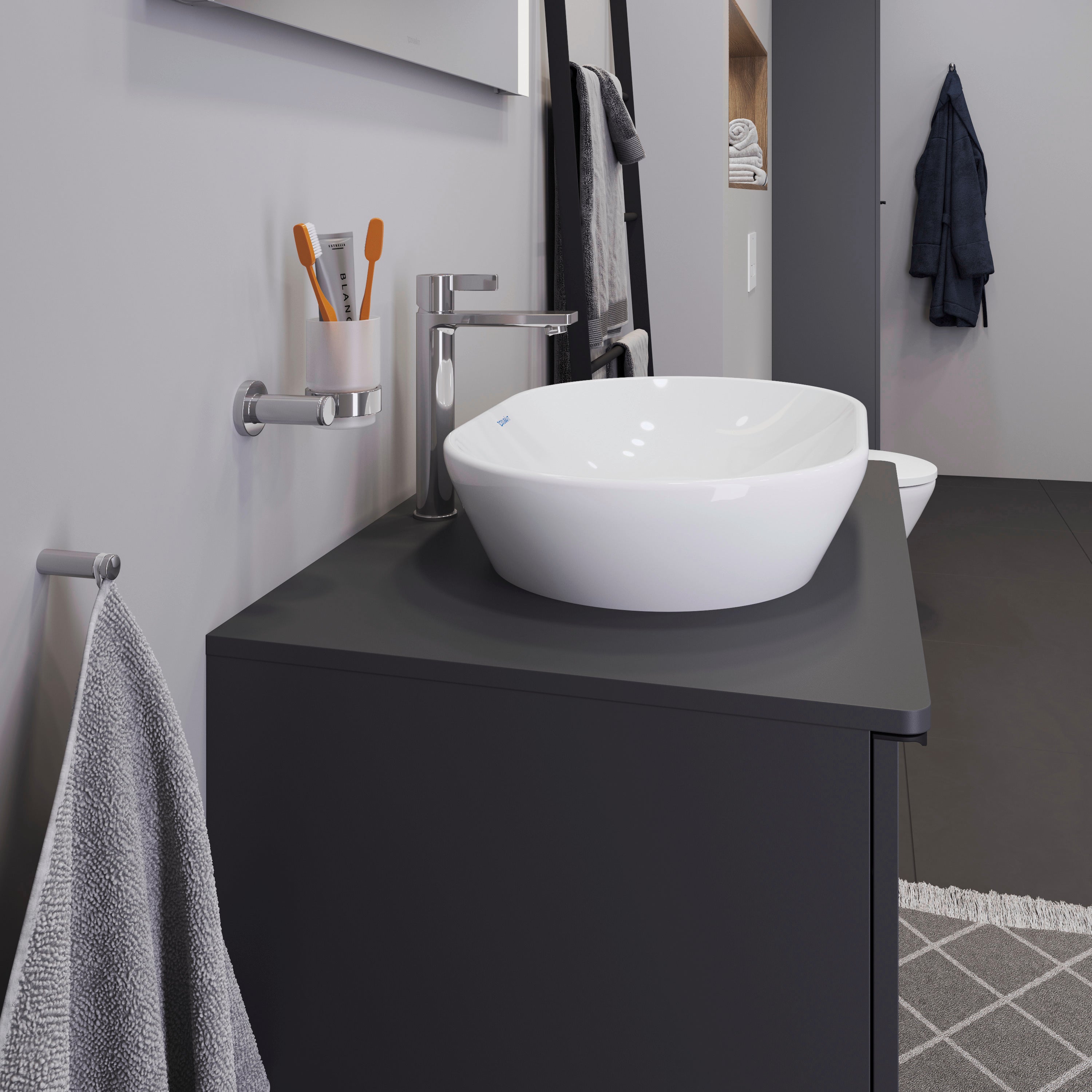 D-Neo 23 5/8" Oval Vessel Sink in White