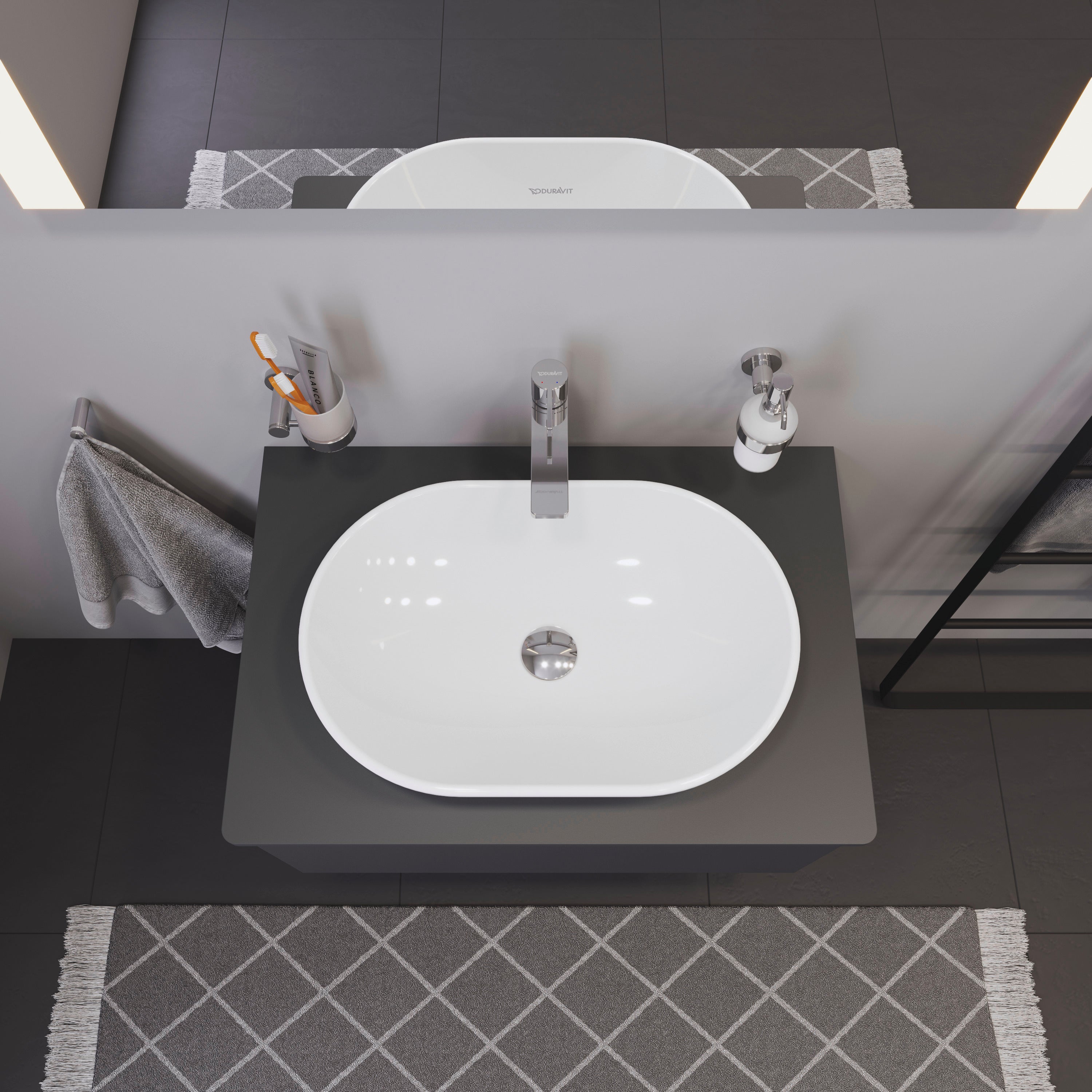 D-Neo 23 5/8" Oval Vessel Sink in White