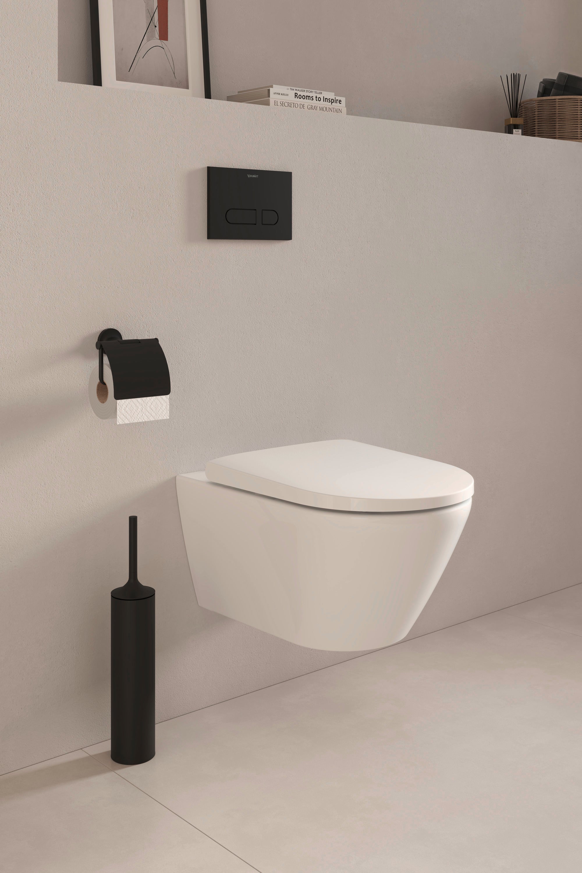 D-Neo 1.28/0.8 GPF Dual Flush Rimless ADA Compliant Round Wall Mounted Toilet in White