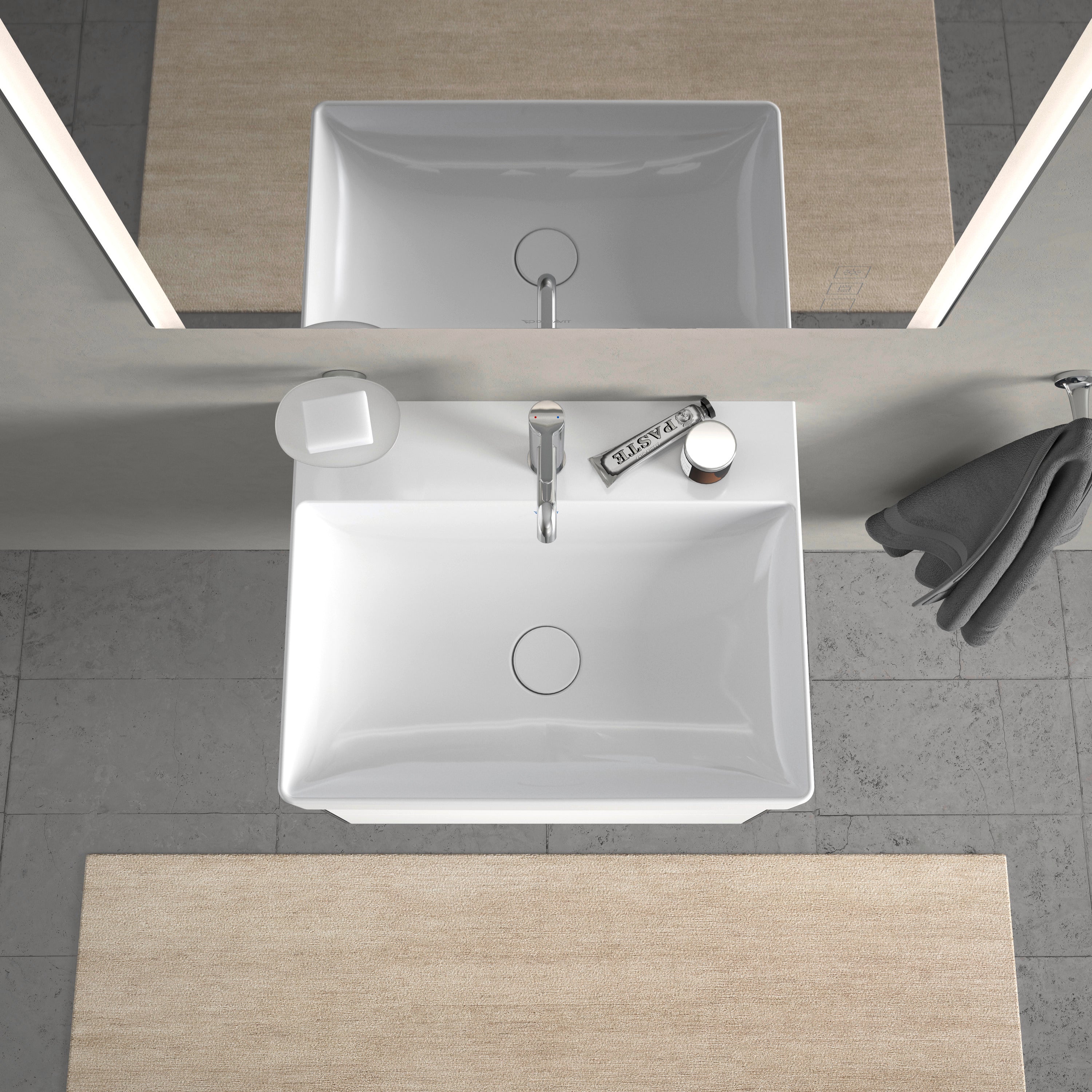 DuraSquare 23 5/8" Rectangular Wall Mounted Sink in White with Single Faucet Hole
