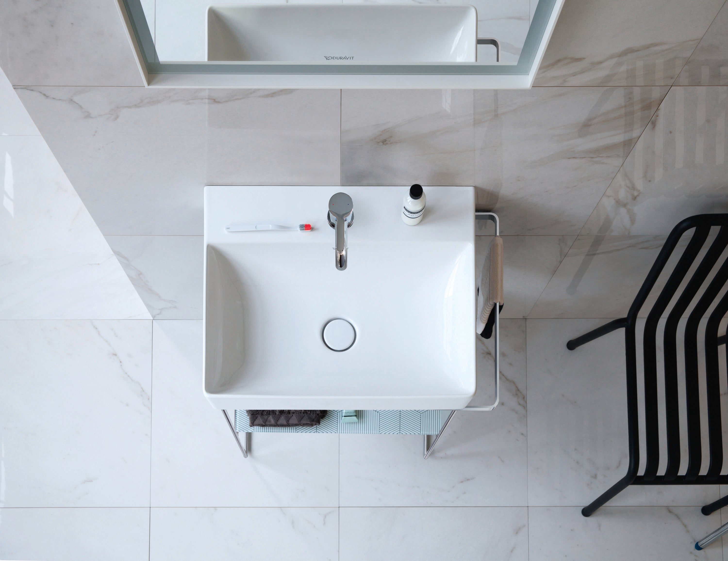 DuraSquare 23 5/8" Rectangular Wall Mounted Sink in White with Single Faucet Hole