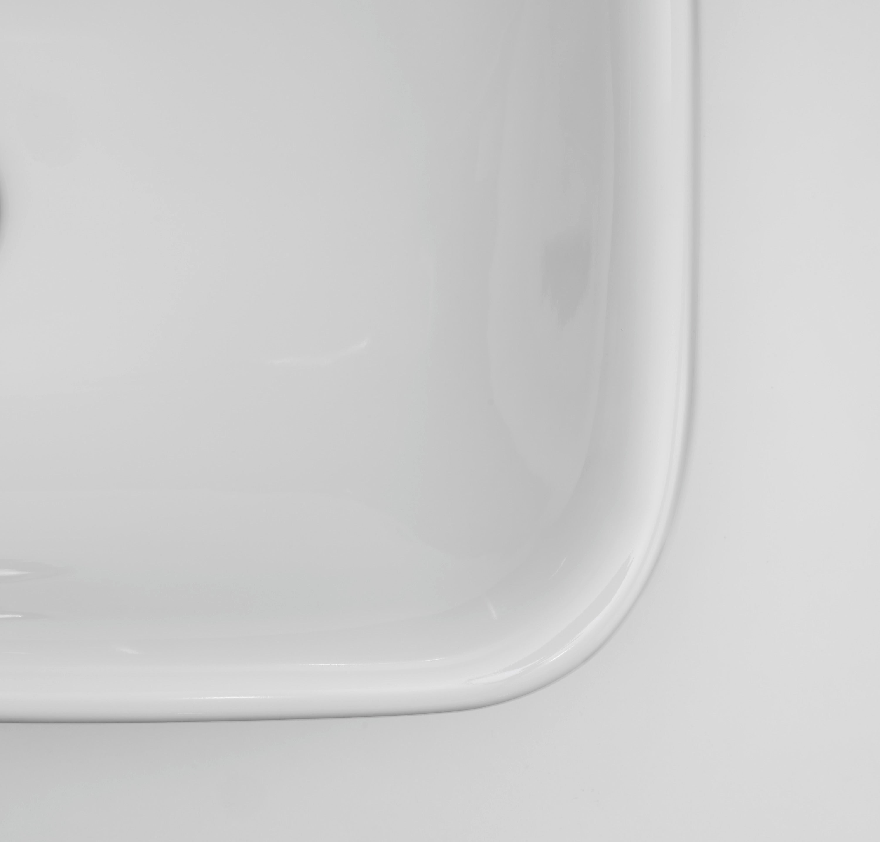 DuraStyle 23 5/8" Rectangular Wall Mounted Sink in White with Single Faucet Hole and with Overflow