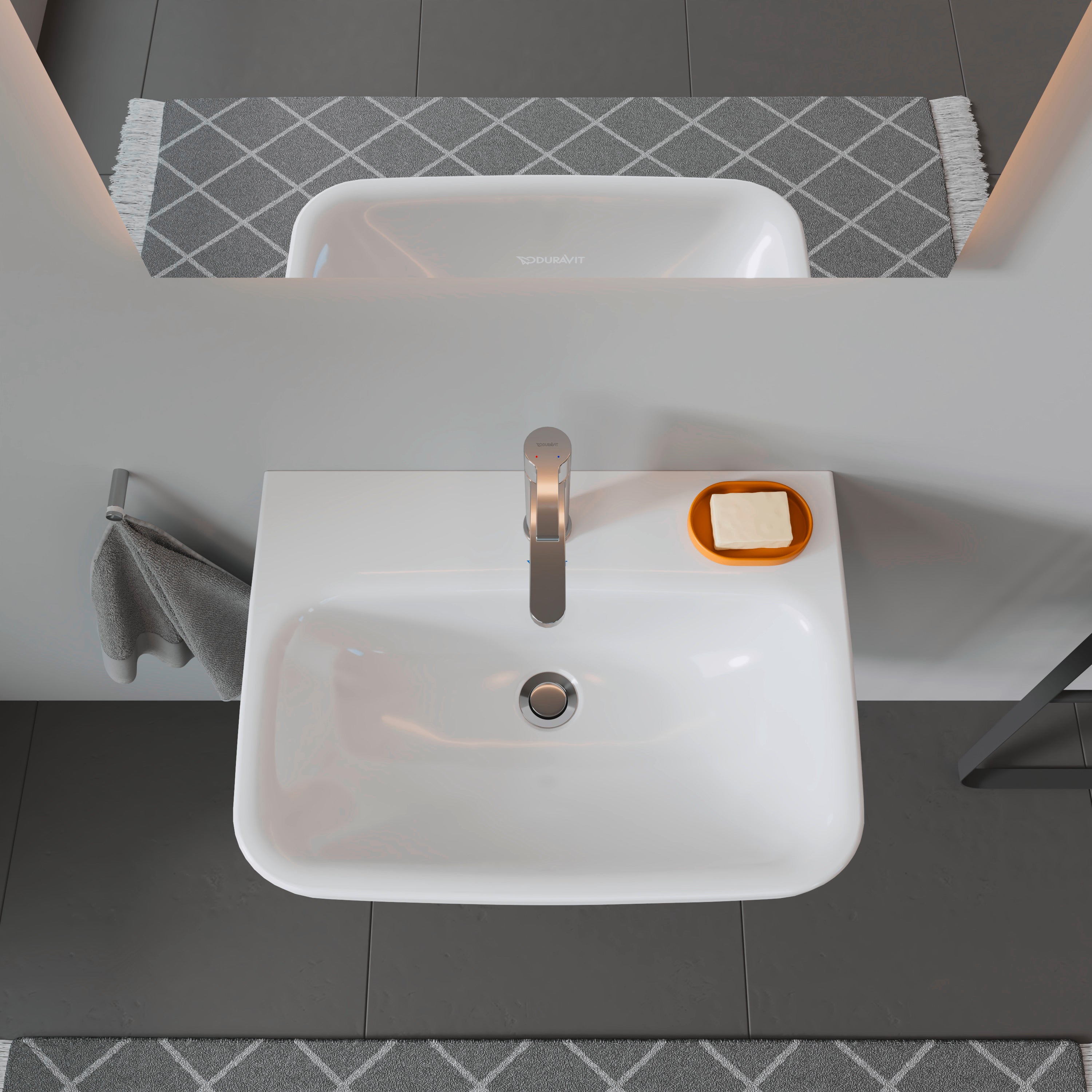 DuraStyle 23 5/8" Rectangular Wall Mounted Sink in White with Single Faucet Hole and with Overflow