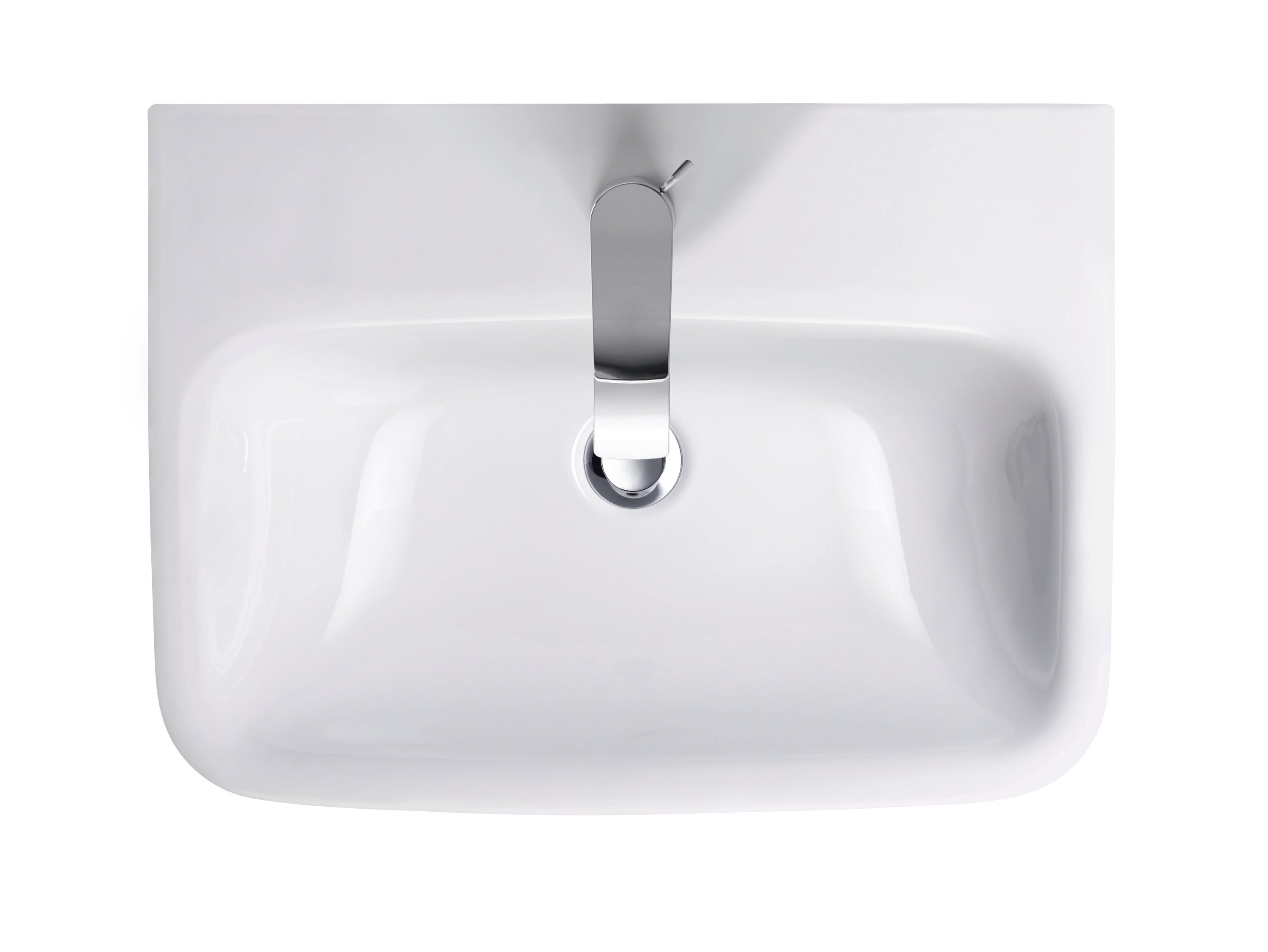 DuraStyle 23 5/8" Rectangular Wall Mounted Sink in White with Single Faucet Hole and with Overflow