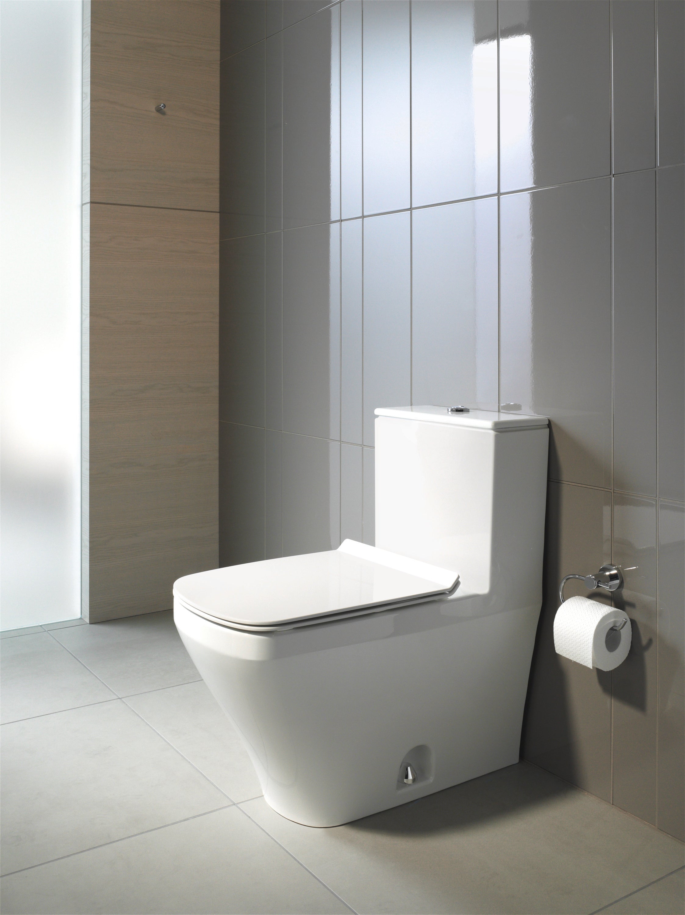 DuraStyle 1.32/0.92 GPF Dual Flush Elongated One Piece Toilet in White, Top Push Button Flush - Seat Sold Separately