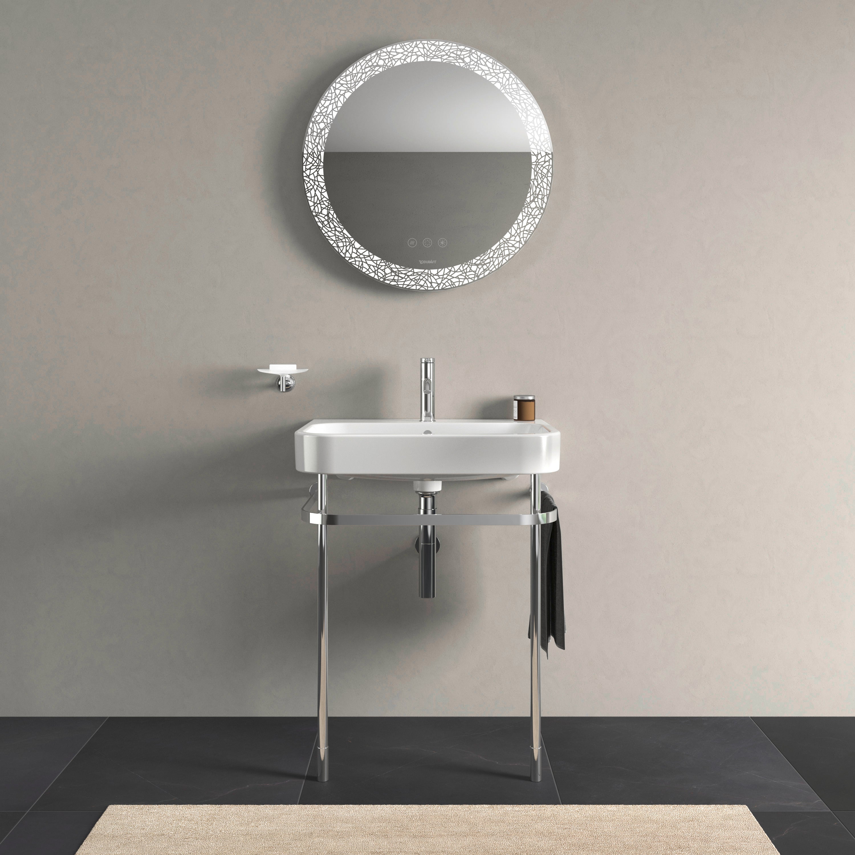 Happy D.2 25 5/8" Rectangular Wall Mounted Sink in White with Single Faucet Hole and with Overflow