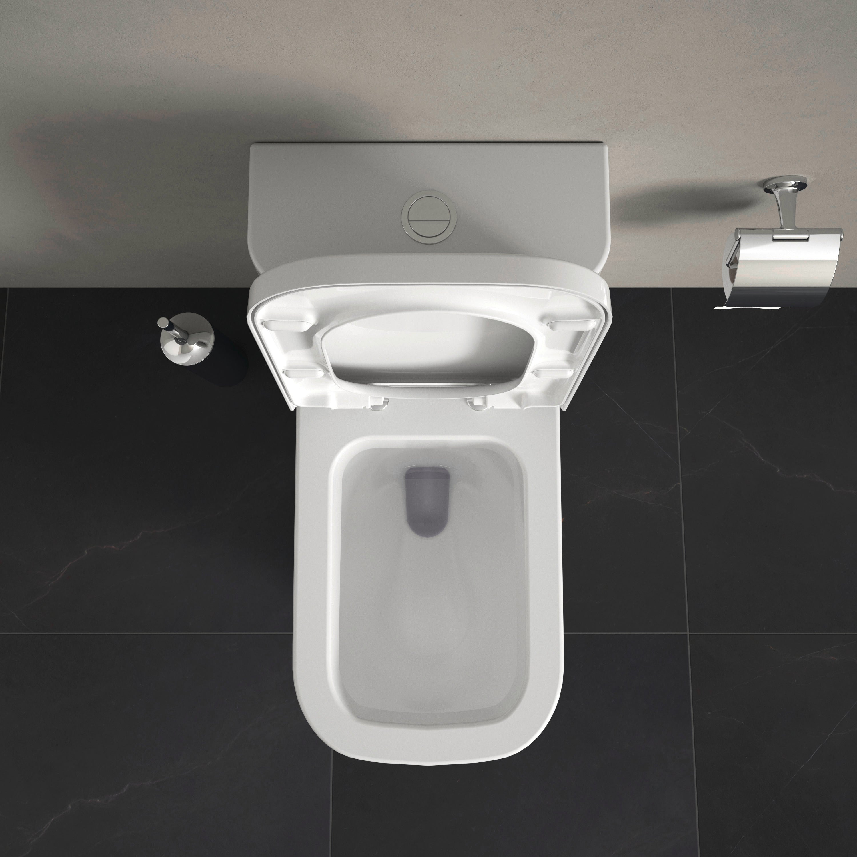 Happy D.2 1.32/0.92 GPF Dual Flush Elongated One Piece Toilet in White, Top Push Button Flush - Seat Sold Separately