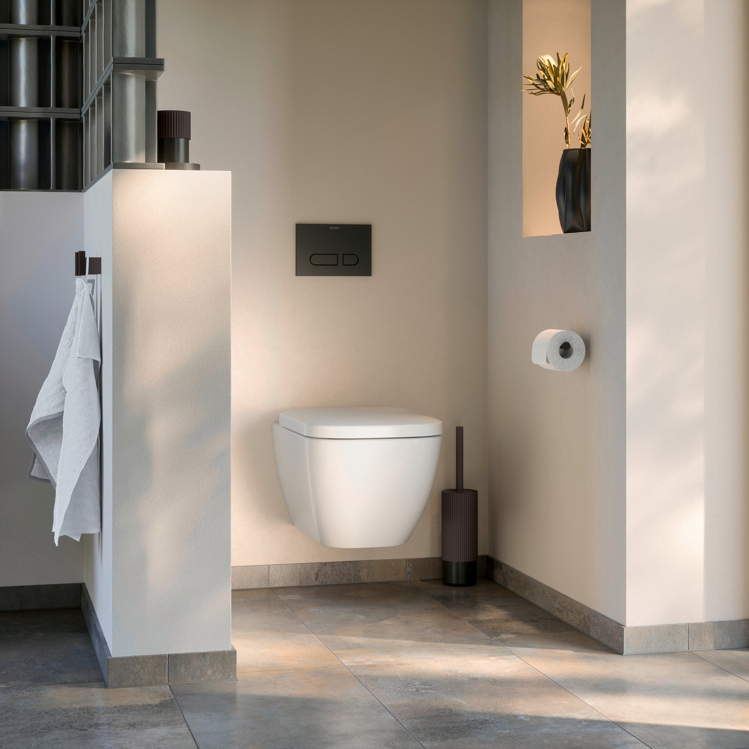 Happy D.2 1.6/0.8 GPF Dual Flush Rimless ADA Compliant Compact Elongated Wall Mounted Toilet in White - Seat, Actuator, and In-Wall Tank and Carrier Sold Separately