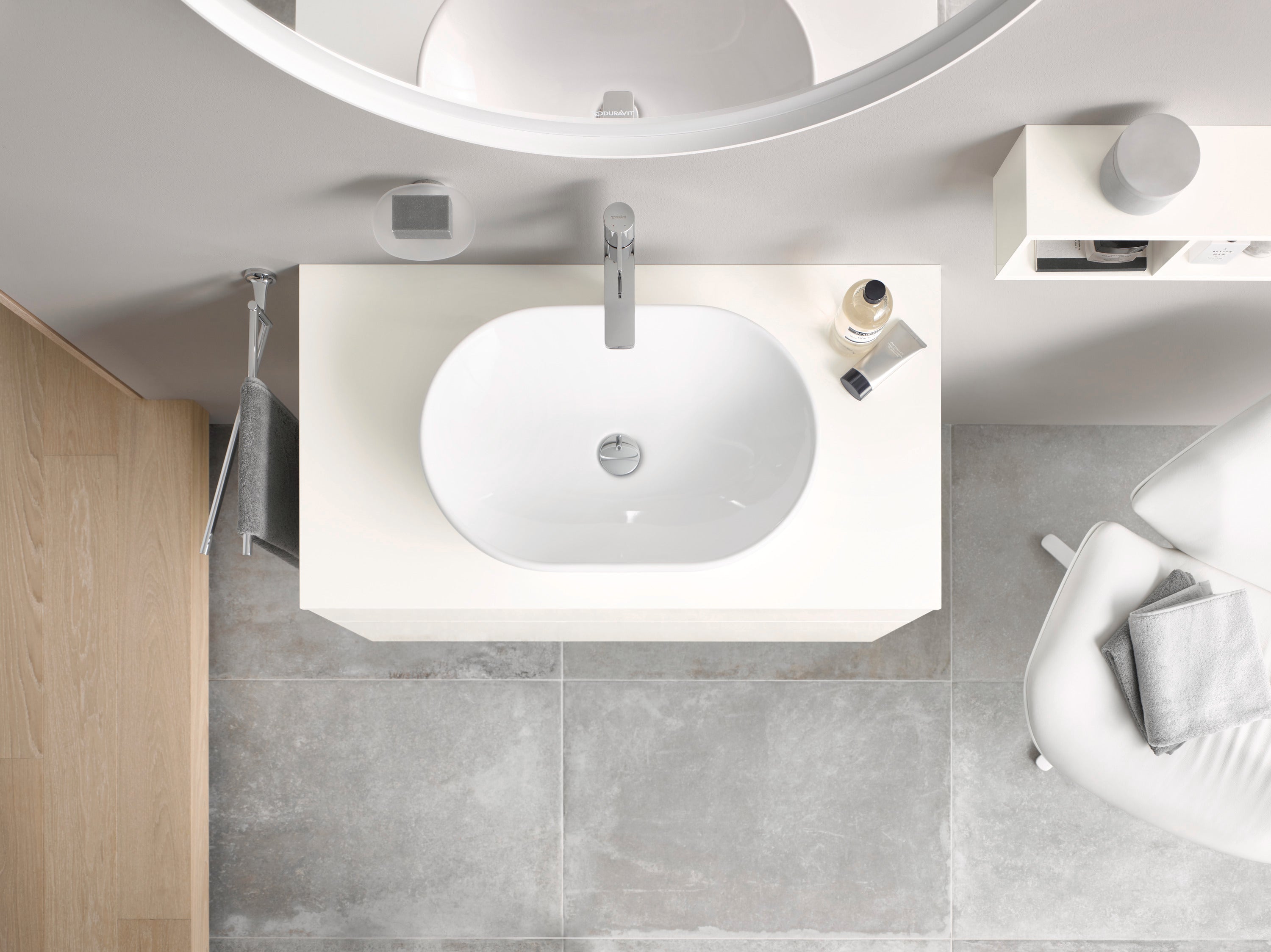 D-Neo 23 5/8" Oval Vessel Sink in White