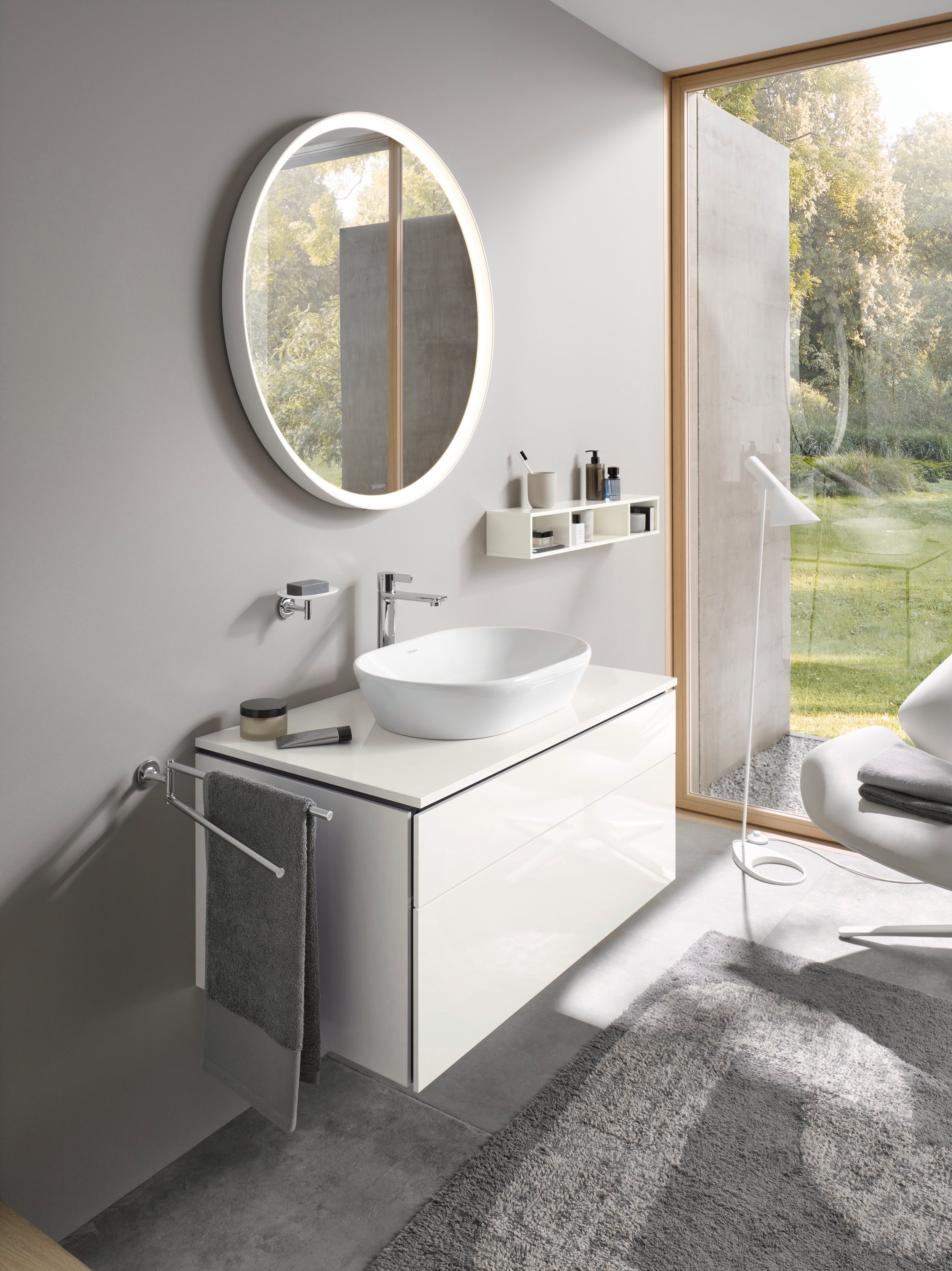D-Neo 23 5/8" Oval Vessel Sink in White