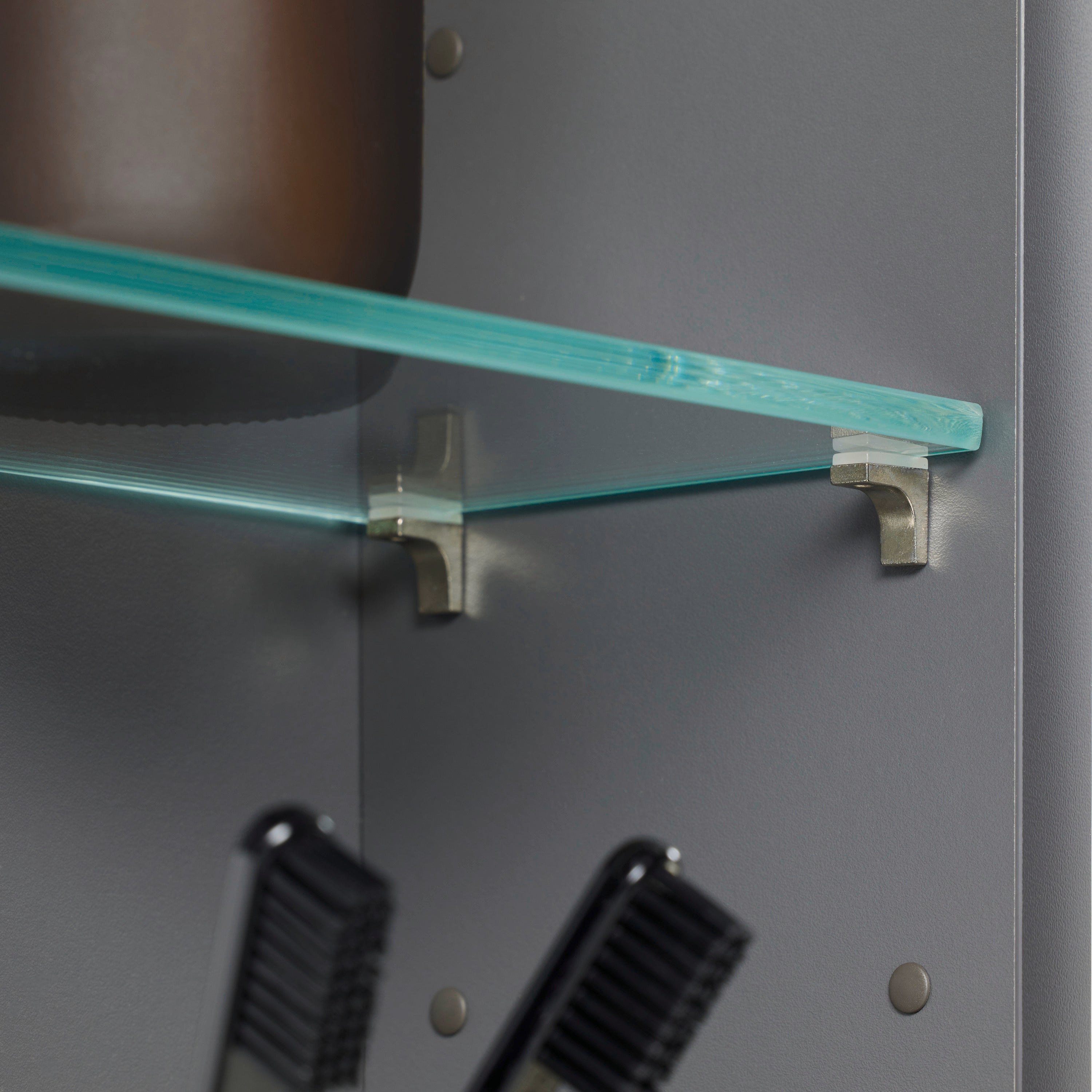 L-Cube 25 5/8" x27 1/2" Left Hinge 1 Door LED Rectangular Medicine Cabinet in Aluminum