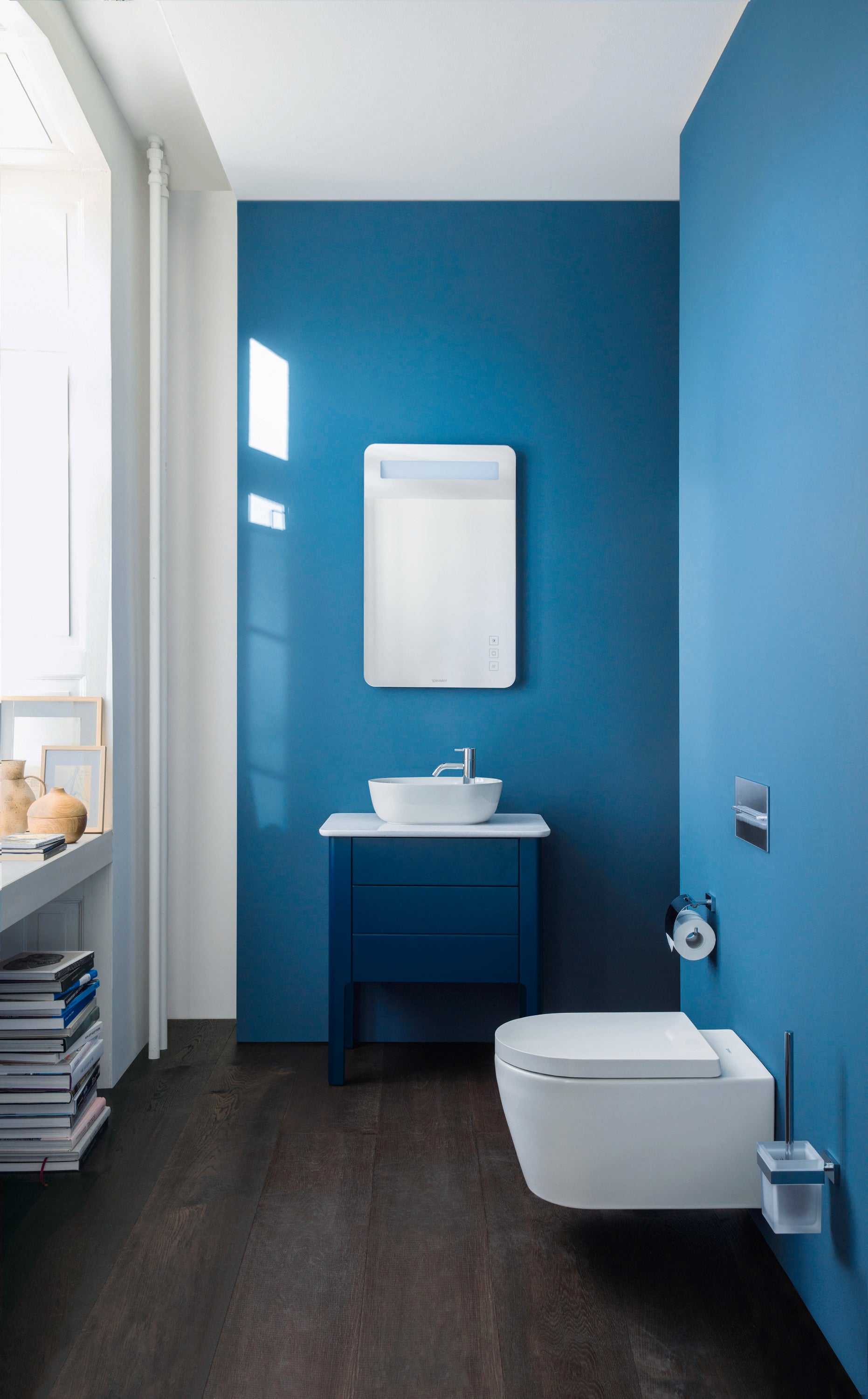 ME by Starck 1.28/0.8 GPF Dual Flush Rimless ADA Compliant Compact Elongated Wall Mounted Toilet in White