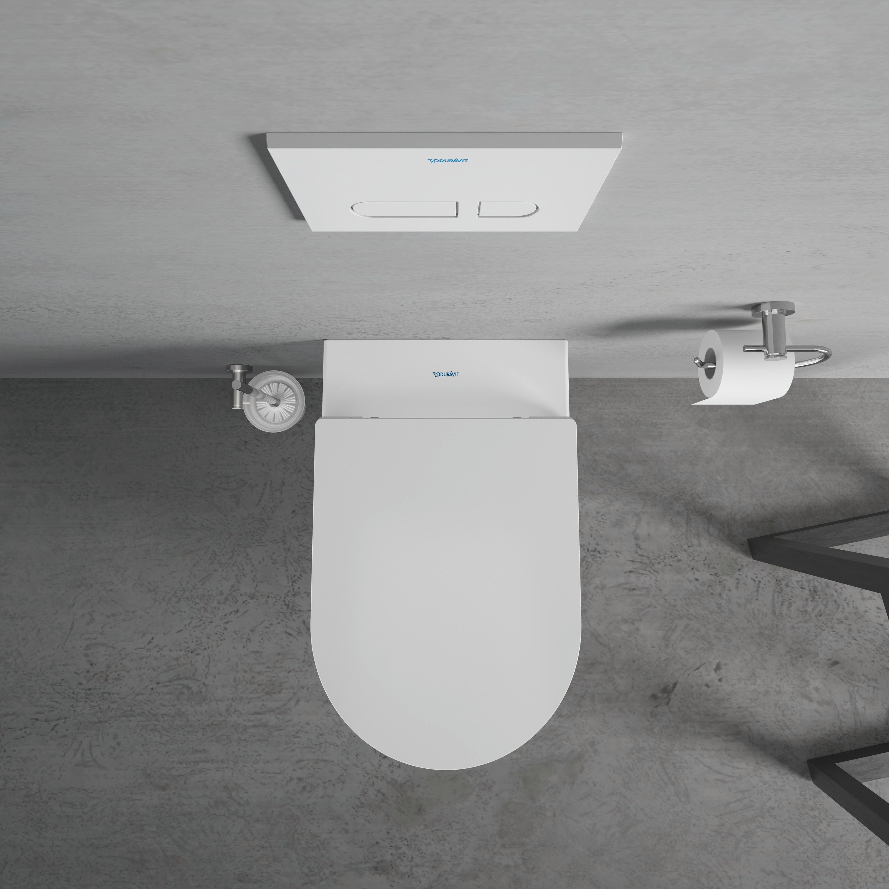 ME by Starck 1.28/0.8 GPF Dual Flush Rimless ADA Compliant Compact Elongated Wall Mounted Toilet in White