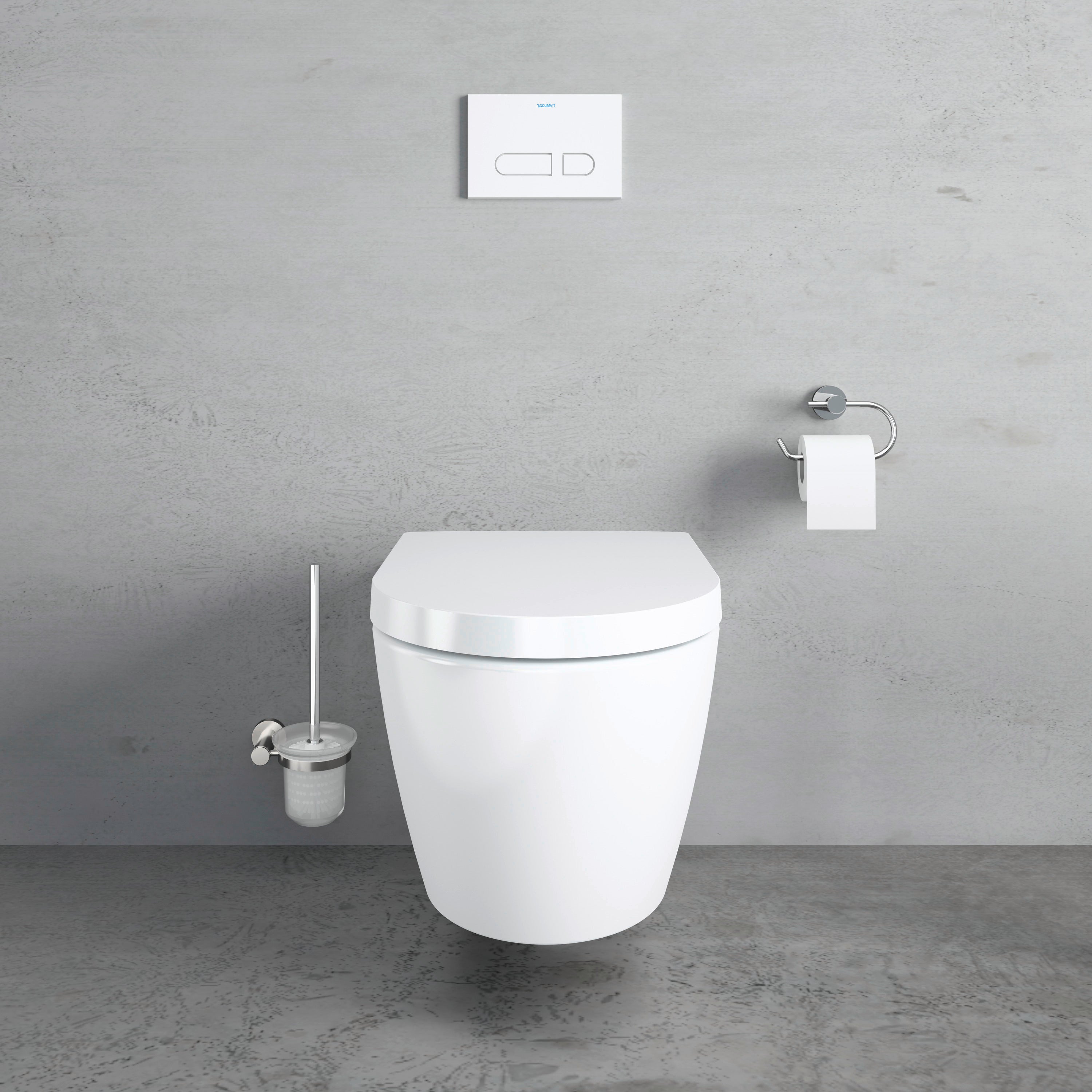 ME by Starck 1.28/0.8 GPF Dual Flush Rimless ADA Compliant Compact Elongated Wall Mounted Toilet in White